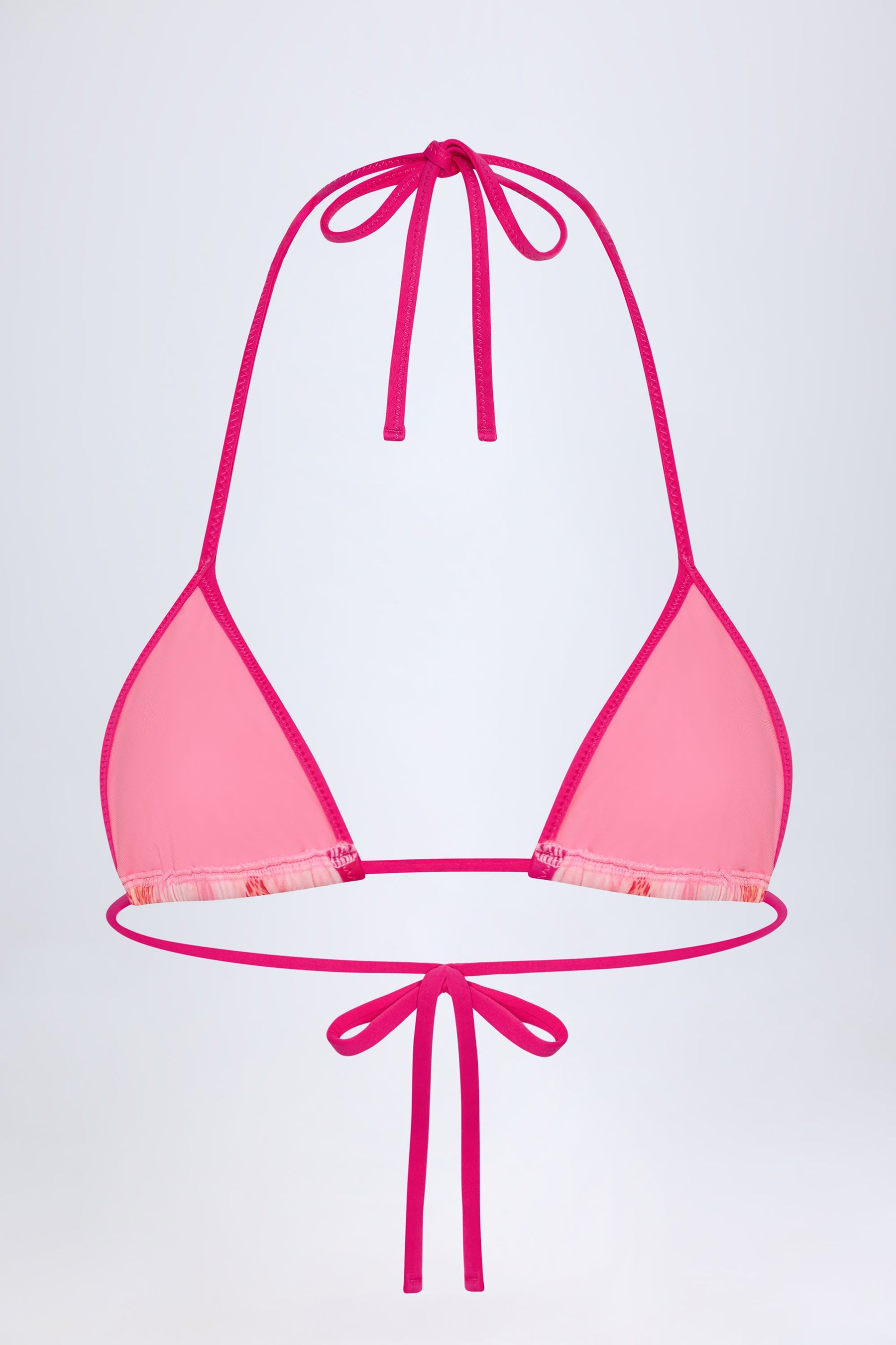 Pembe Orkide Desenli Üçgen Bikini Üstü