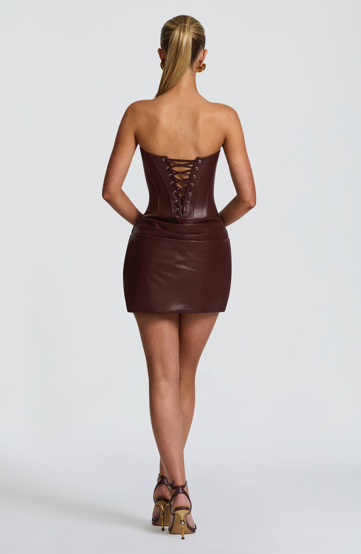 Palmer Mini Elbise - Bordo