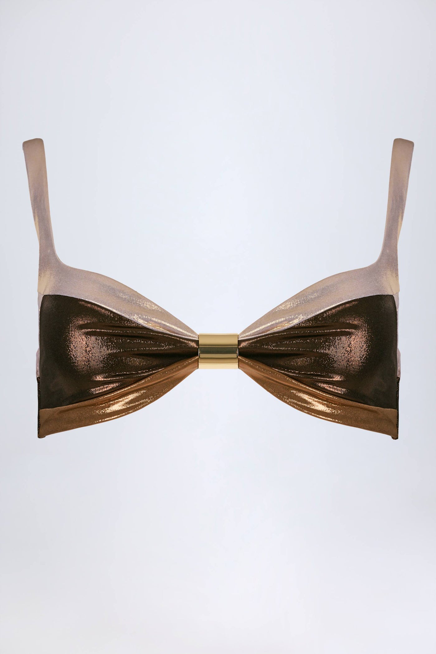 Bronz Altın Dantelli Bikini Üstü