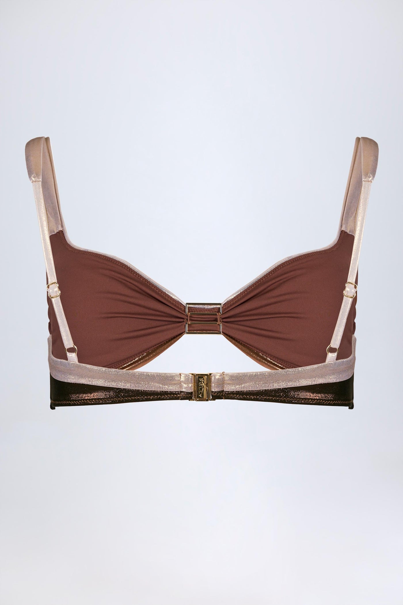 Bronz Altın Dantelli Bikini Üstü