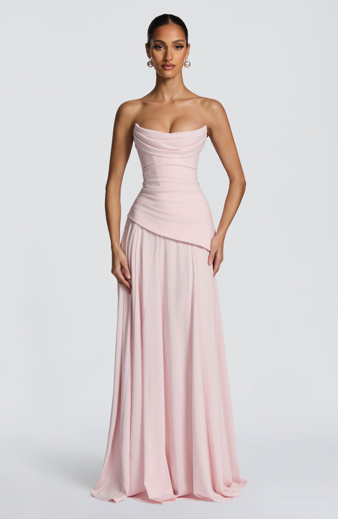 Patricia Maxi Elbise - Pudra Pembesi