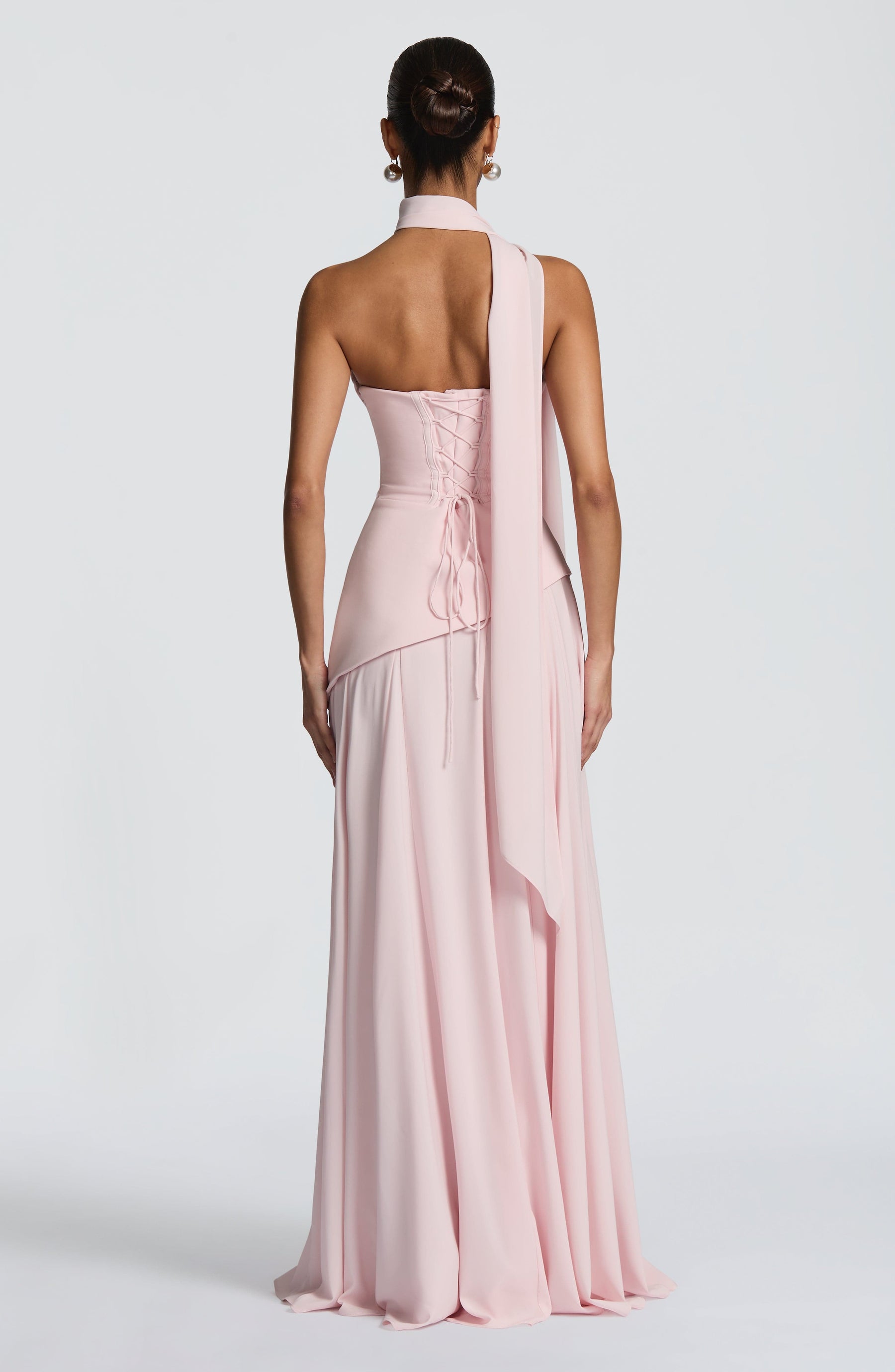 Patricia Maxi Elbise - Pudra Pembesi
