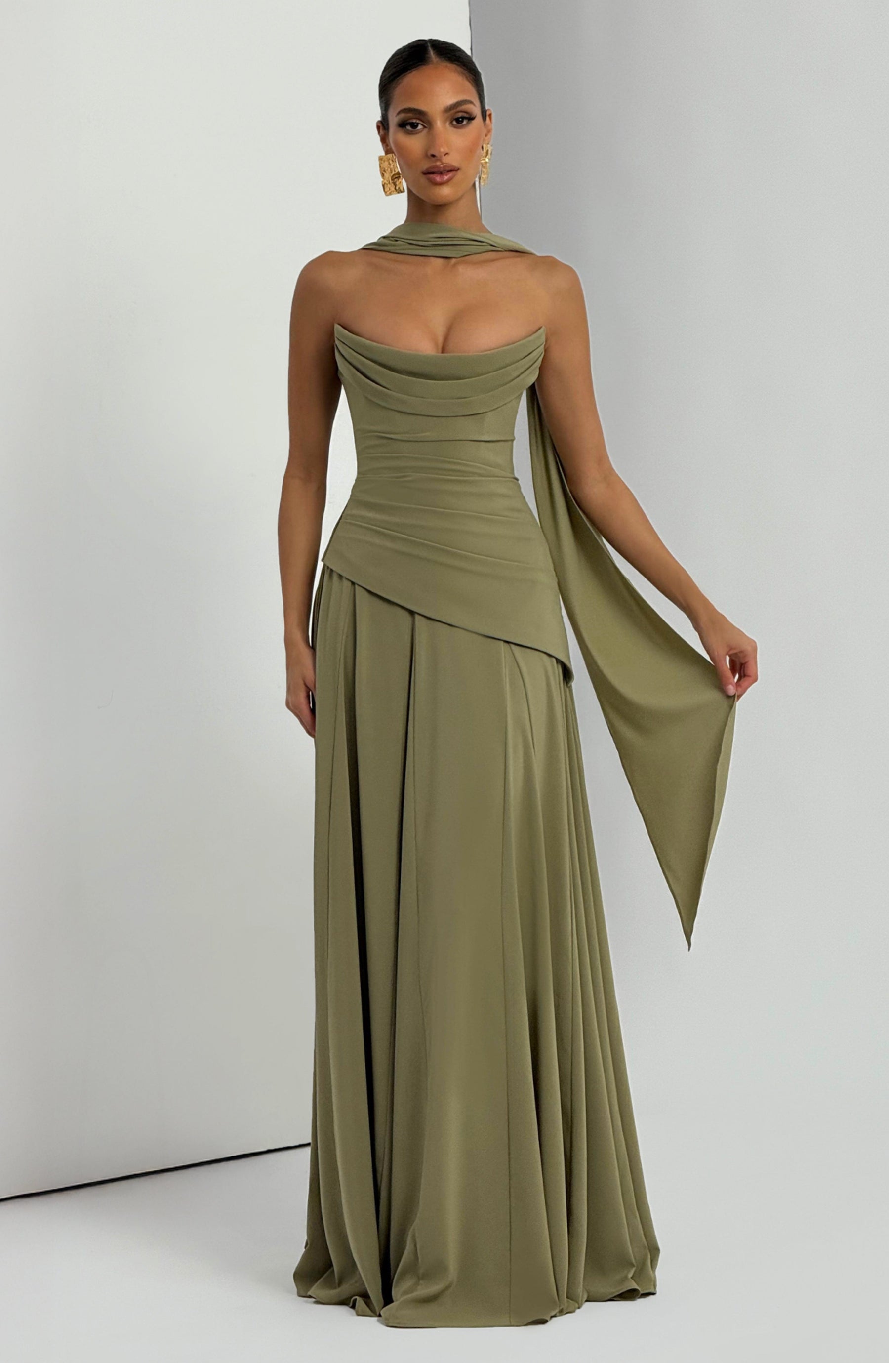 Patricia Maxi Elbise - Adaçayı Yeşili