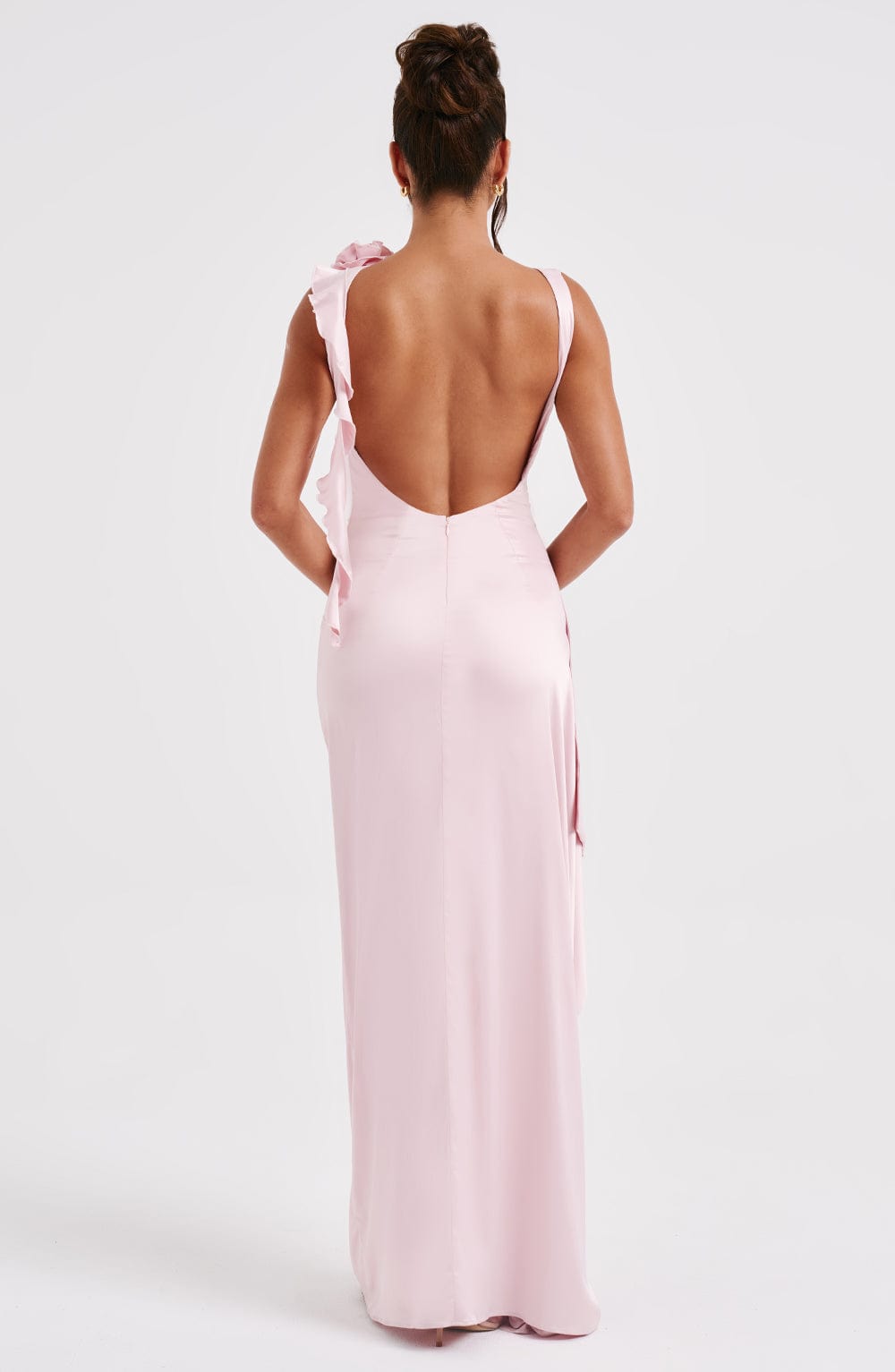 Peggy Maxi Elbise - Pudra Pembesi