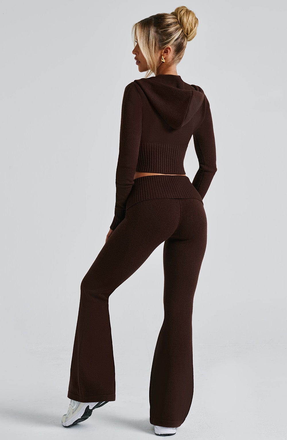 Portia Örme Kapüşonlu Sweatshirt - Çikolata