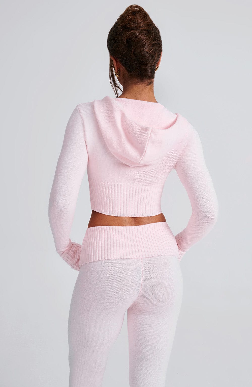 Portia Örme Kapüşonlu Sweatshirt - Pembe