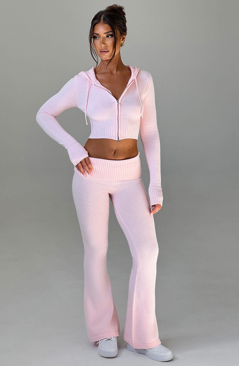Portia Örme Pantolon - Pembe