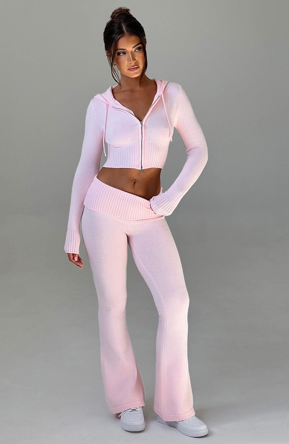 Portia Örme Pantolon - Pembe