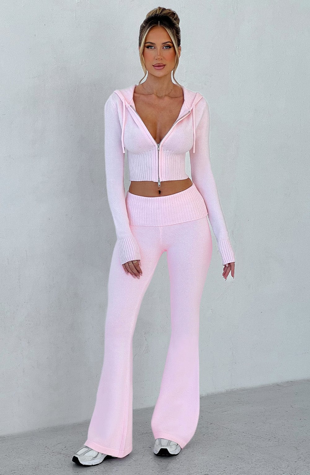 Portia Örme Pantolon - Pembe