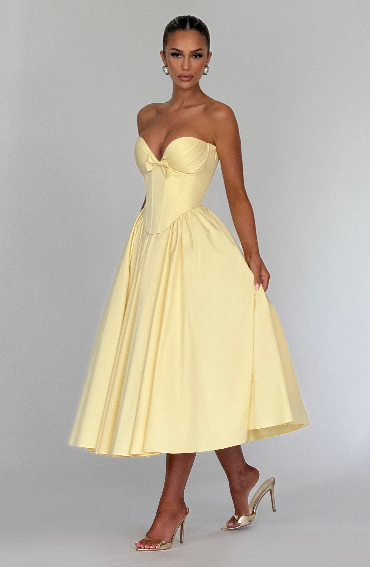 Prim Midi Elbise - Limon