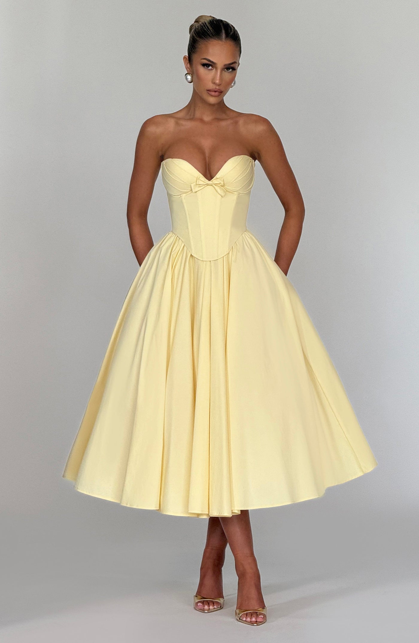 Prim Midi Elbise - Limon