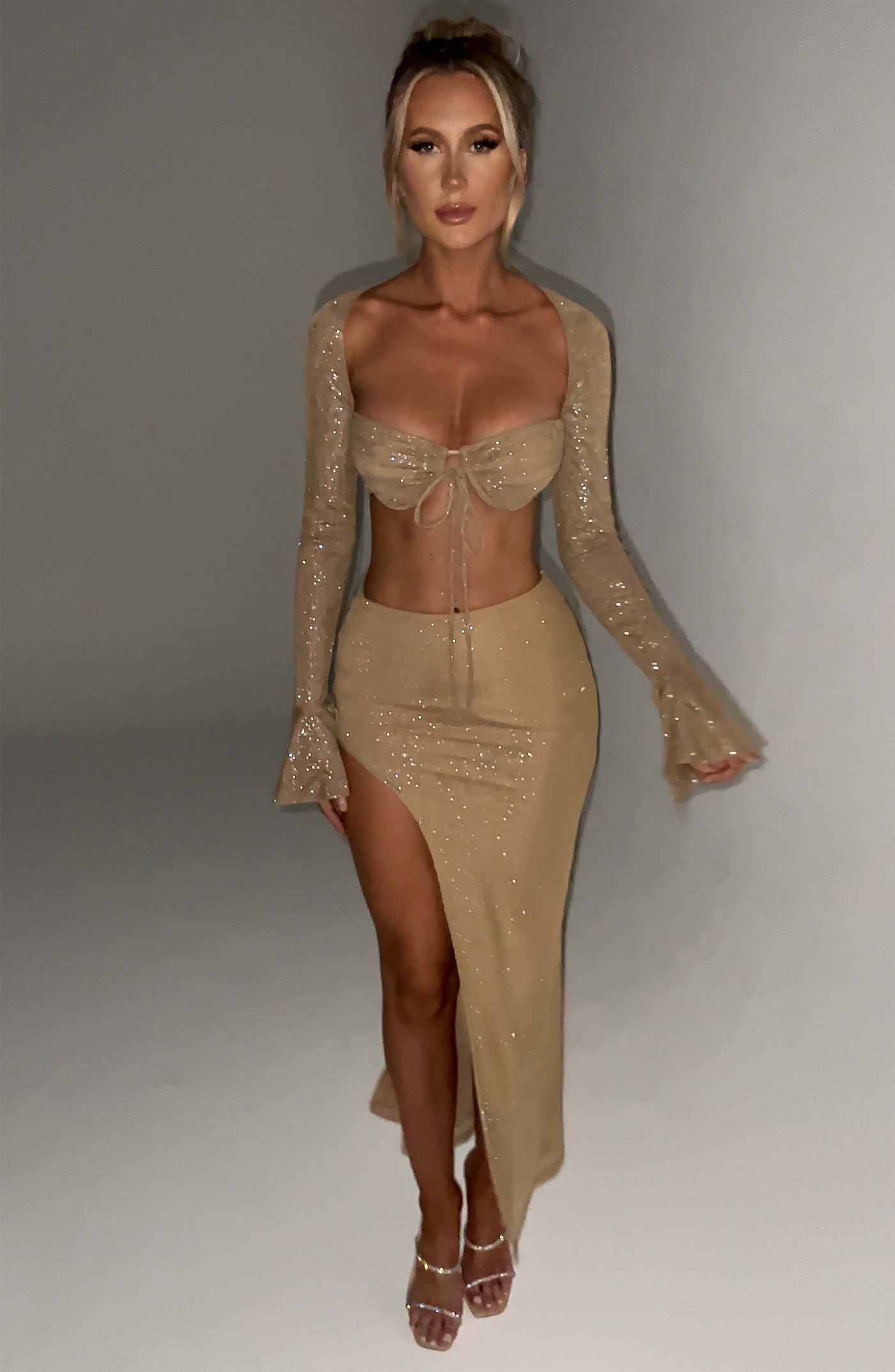Priscilla Top - Altın Parıltılı