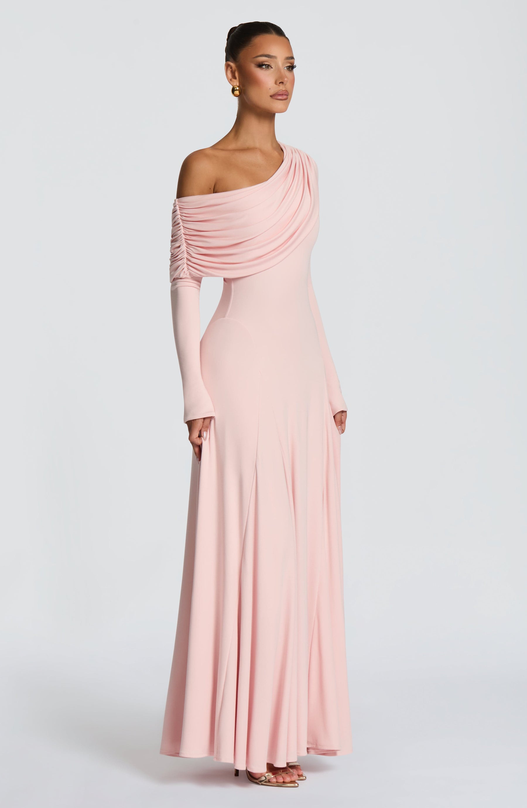Rafaela Maxi Elbise - Açık Pembe