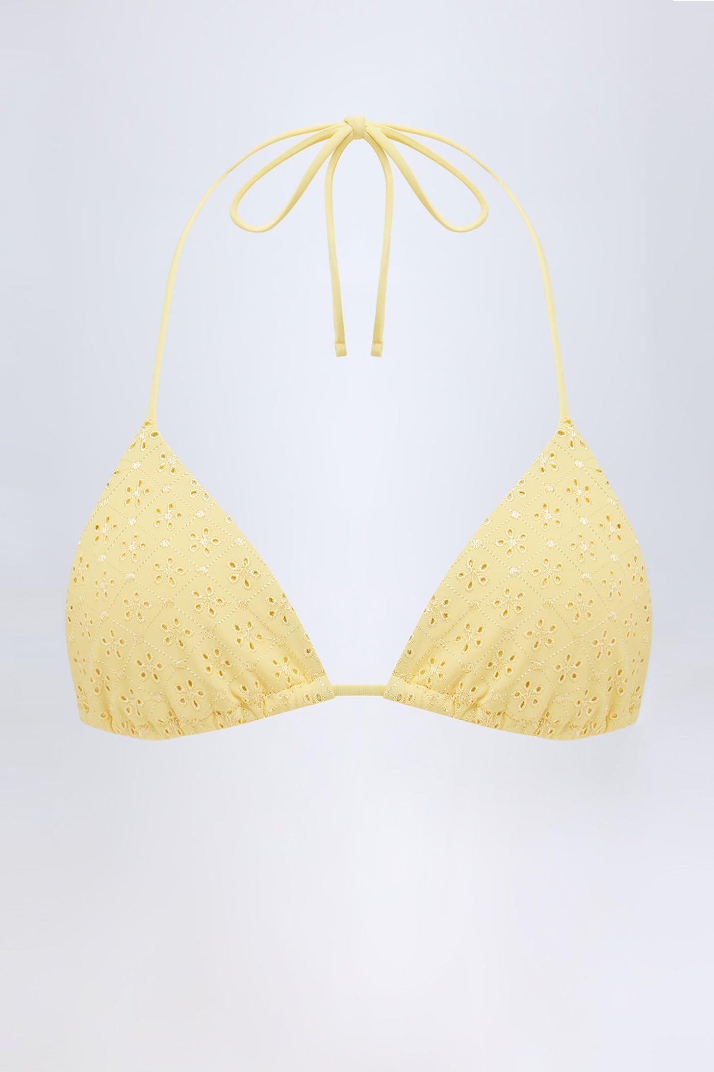 Broderie Anglaise Limon Sarısı Üçgen Bikini Üstü