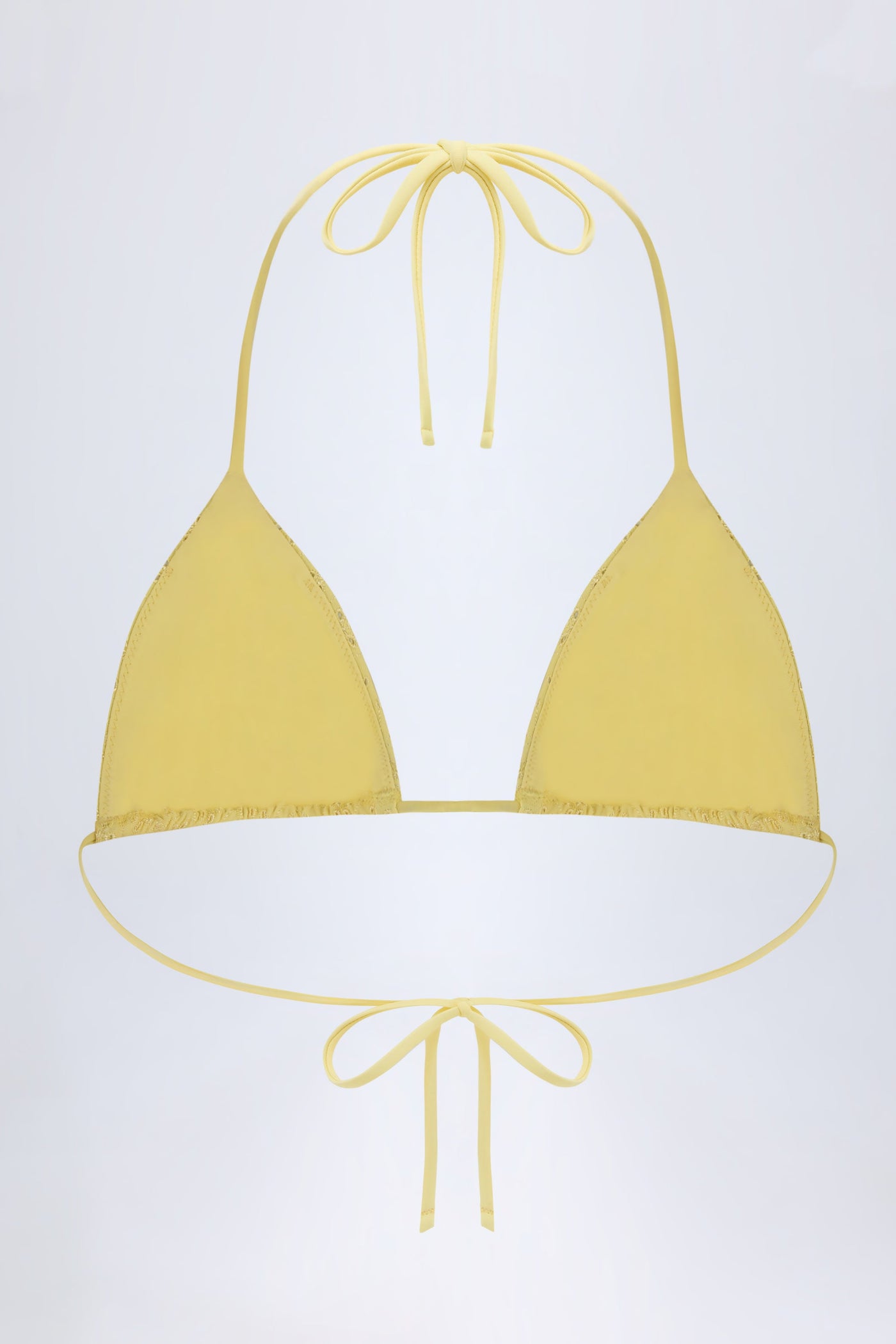 Broderie Anglaise Limon Sarısı Üçgen Bikini Üstü