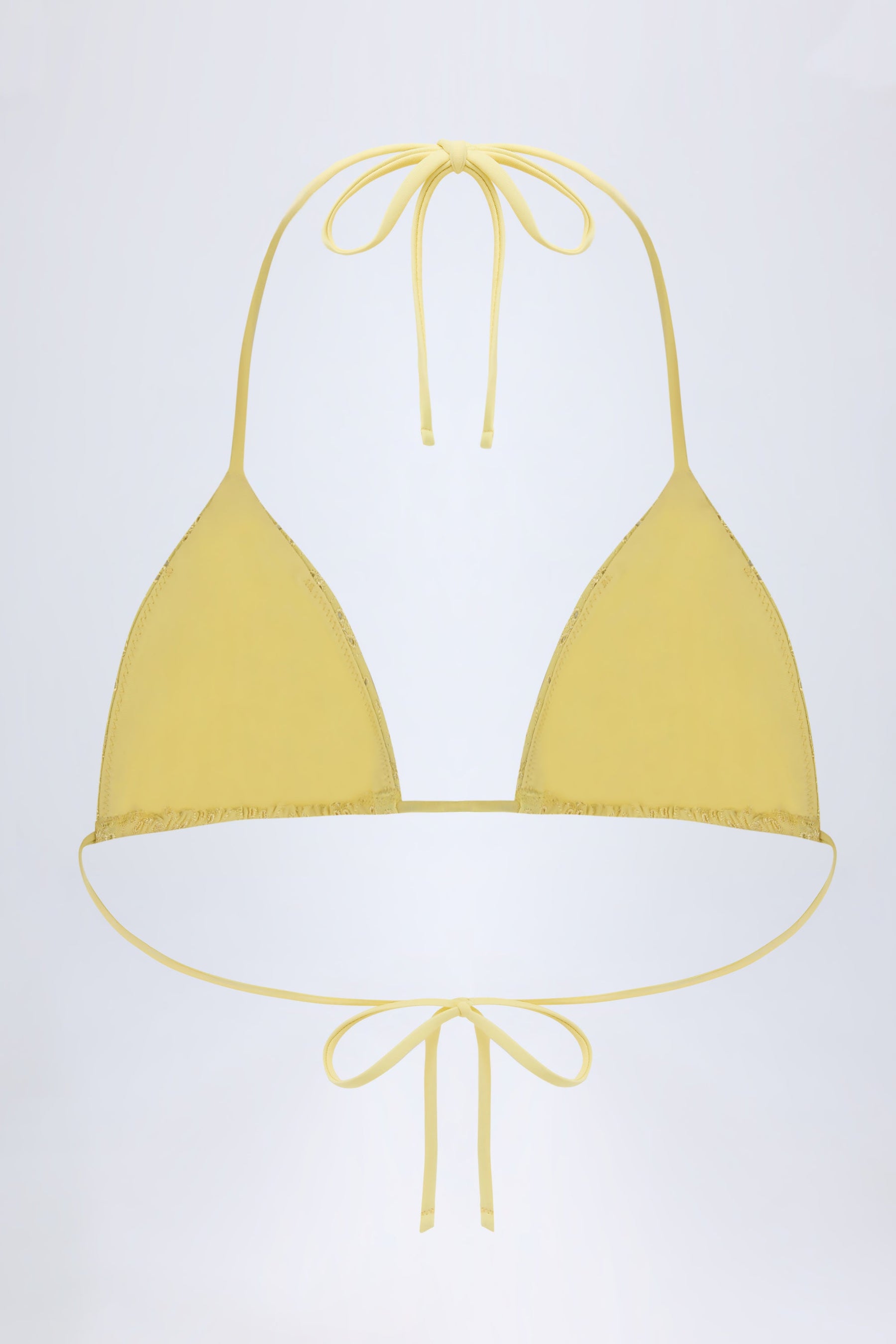 Broderie Anglaise Limon Sarısı Üçgen Bikini Üstü