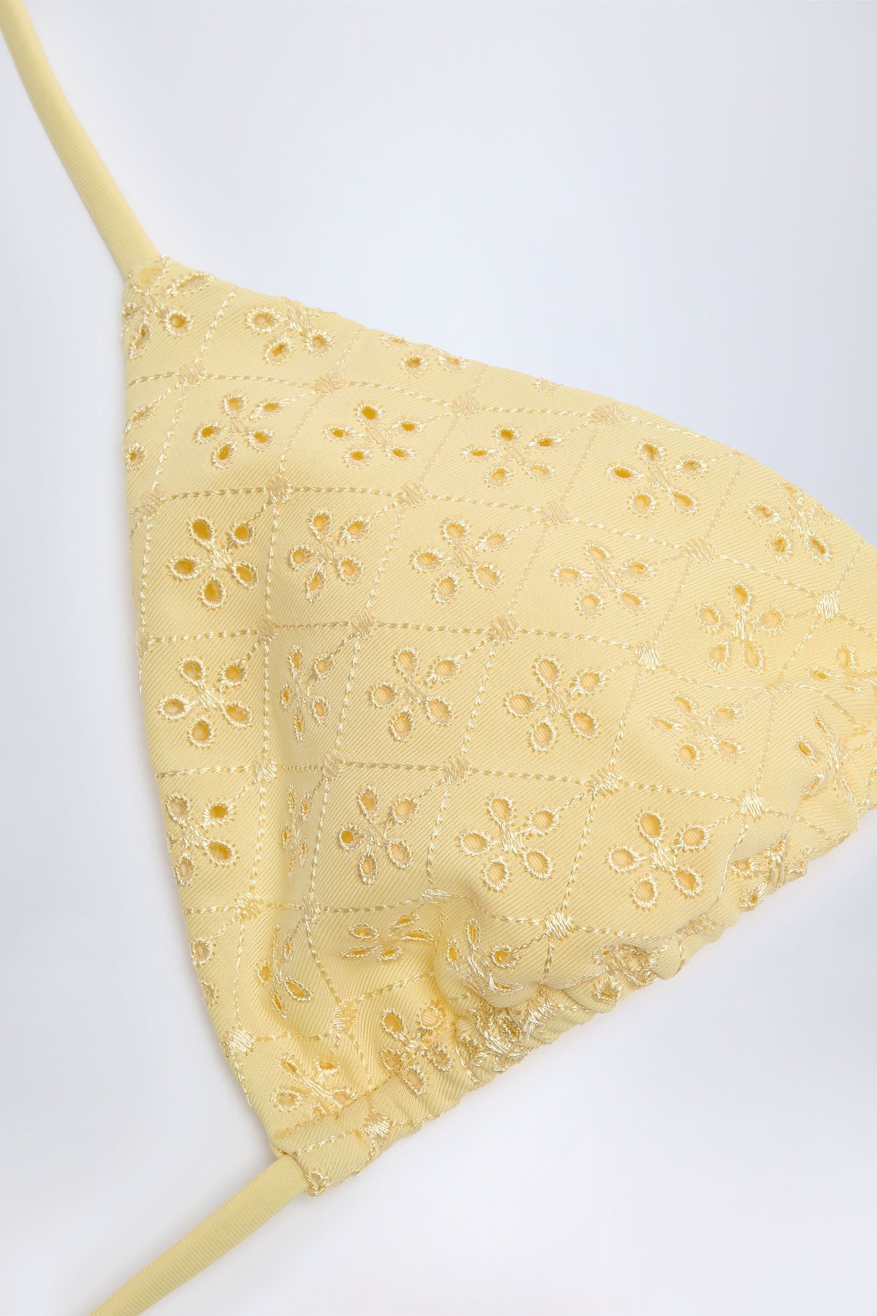 Broderie Anglaise Limon Sarısı Üçgen Bikini Üstü