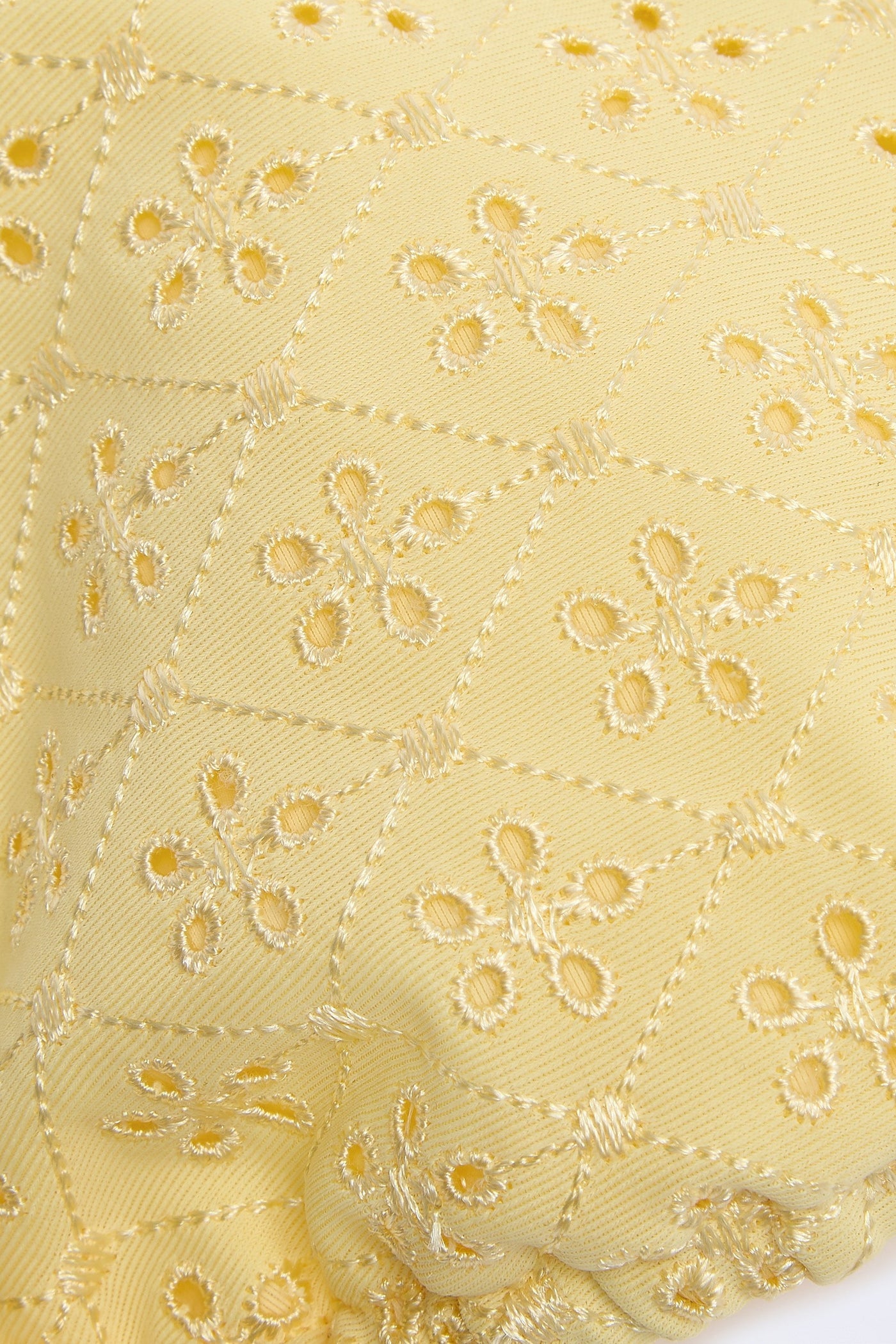 Broderie Anglaise Limon Sarısı Üçgen Bikini Üstü