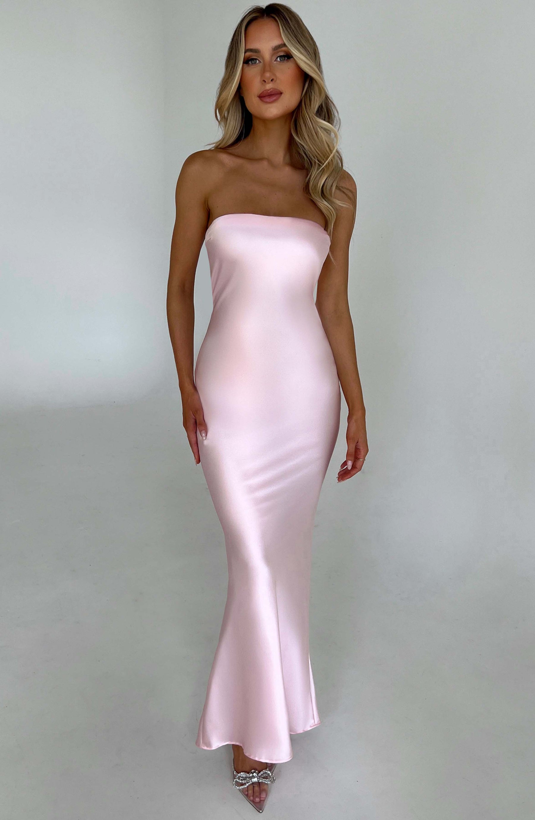 Rheanna Maxi Elbise - Pudra Pembesi