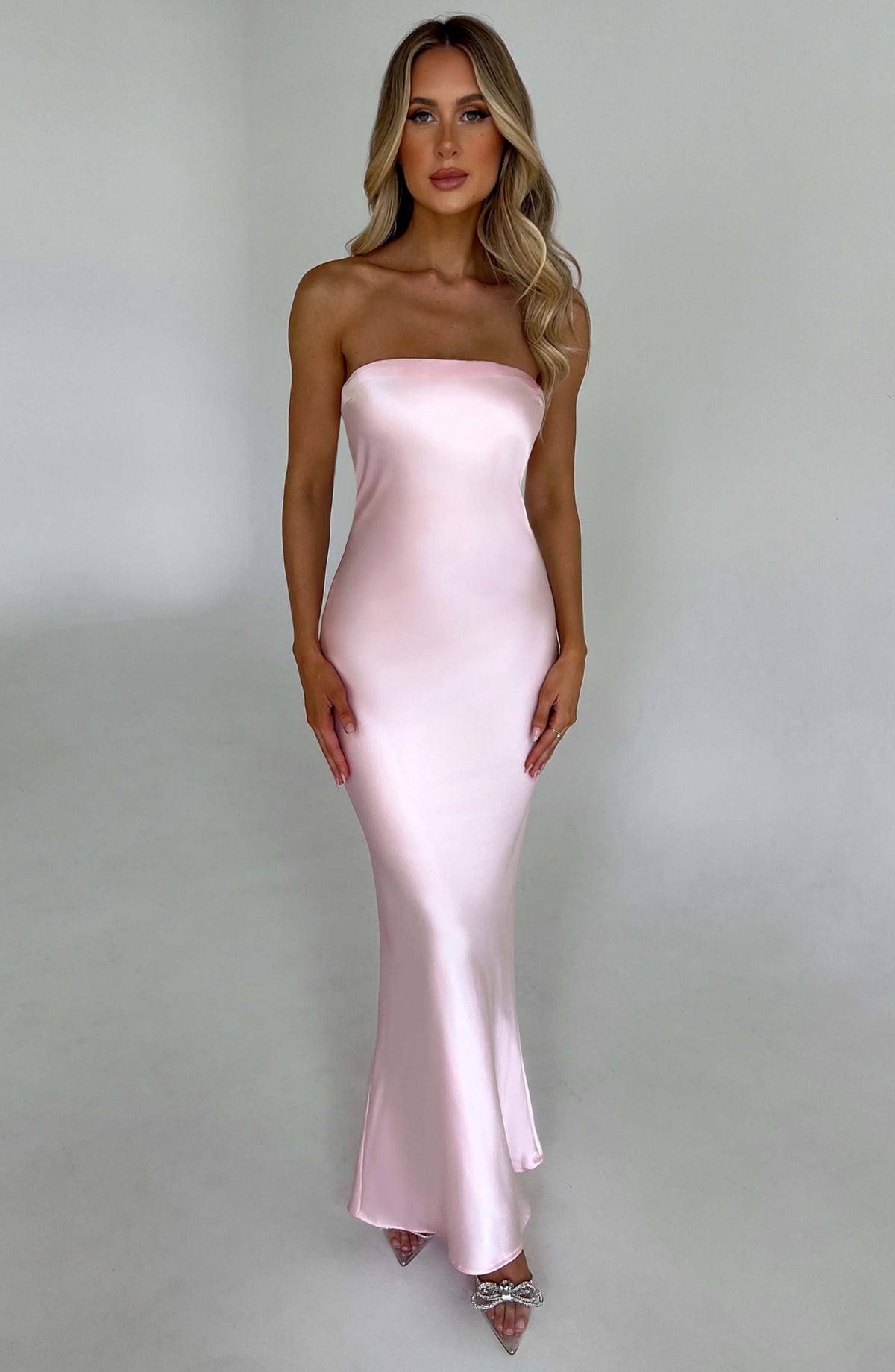 Rheanna Maxi Elbise - Pudra Pembesi