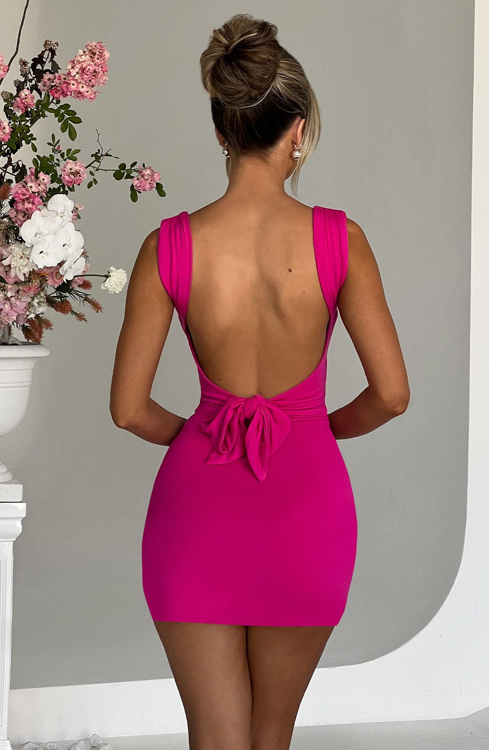 Ria Mini Elbise - Fuşya Pembe
