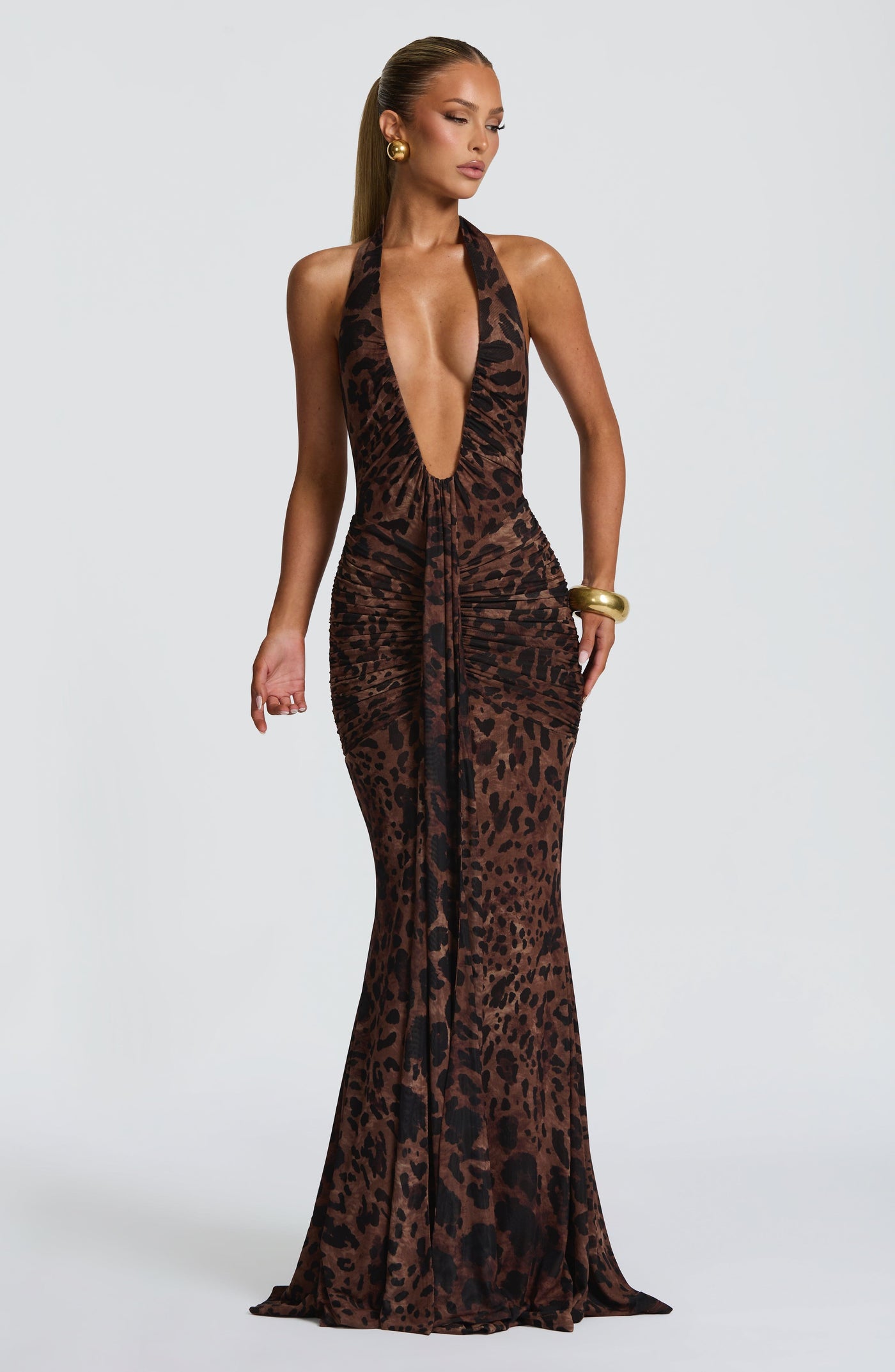 Rosetta Maxi Elbise - Leopar Desenli
