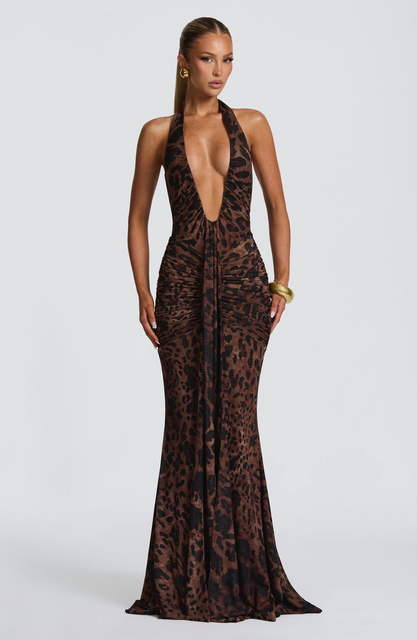 Rosetta Maxi Elbise - Leopar Desenli
