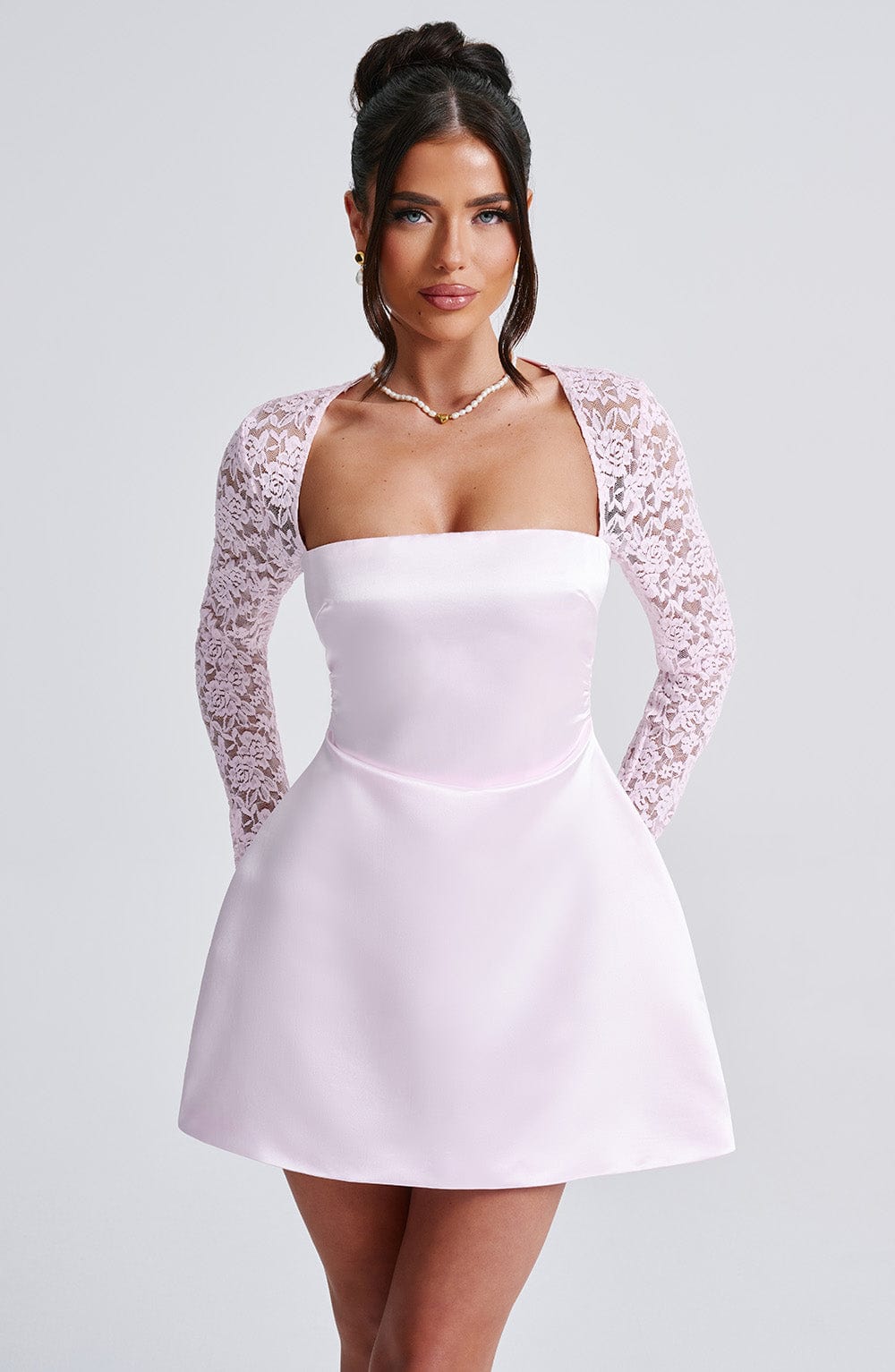 Sadie Mini Elbise - Pudra Pembesi