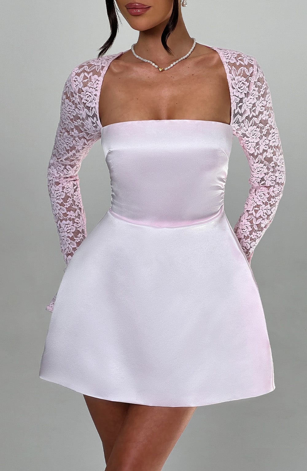 Sadie Mini Elbise - Pudra Pembesi