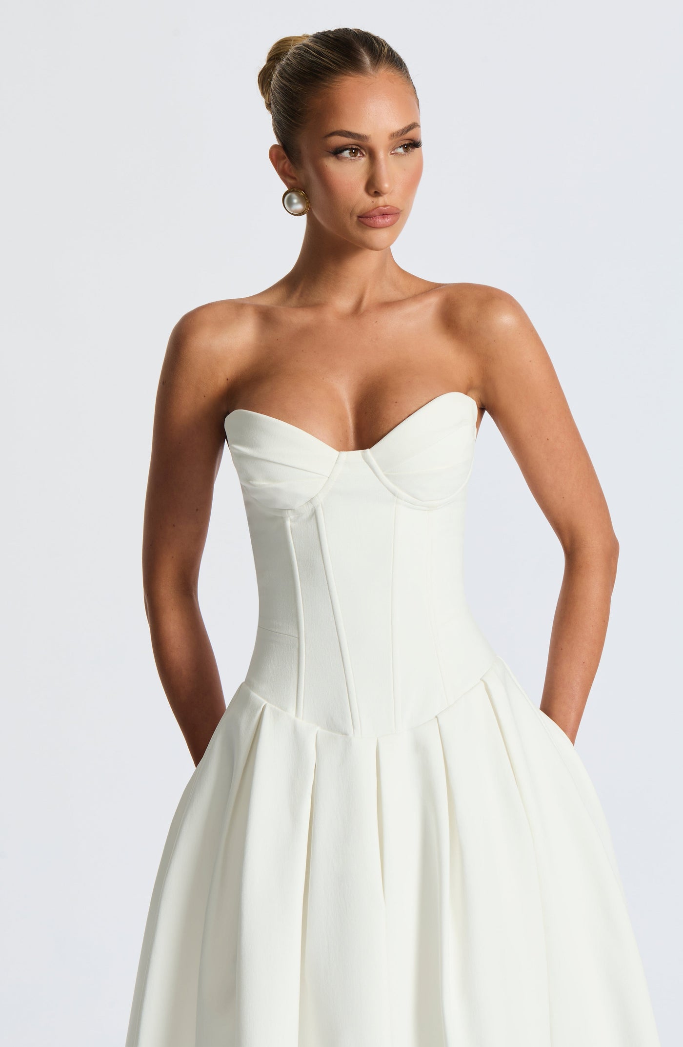 Salma Midi Elbise - Fildişi