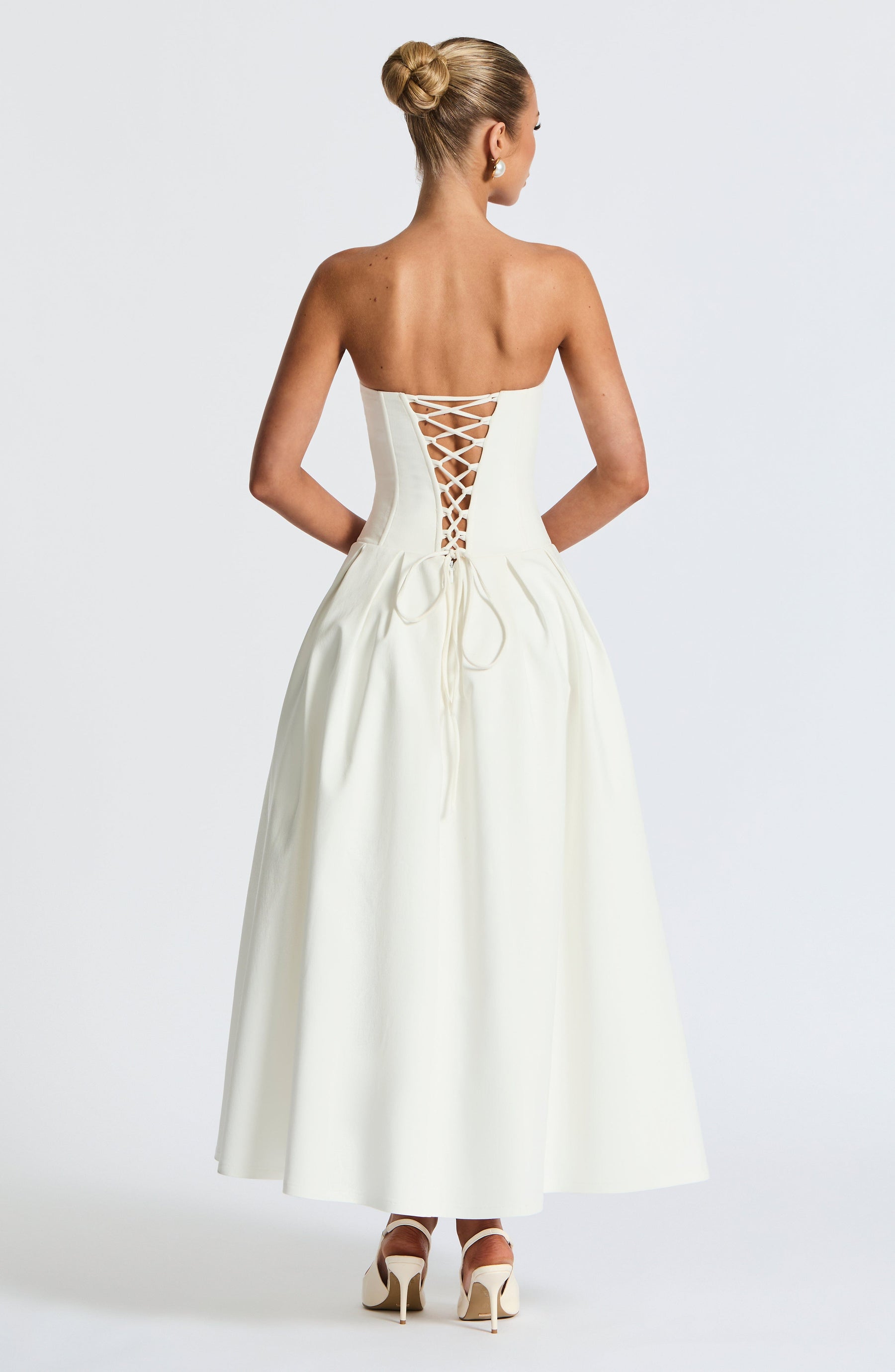 Salma Midi Elbise - Fildişi