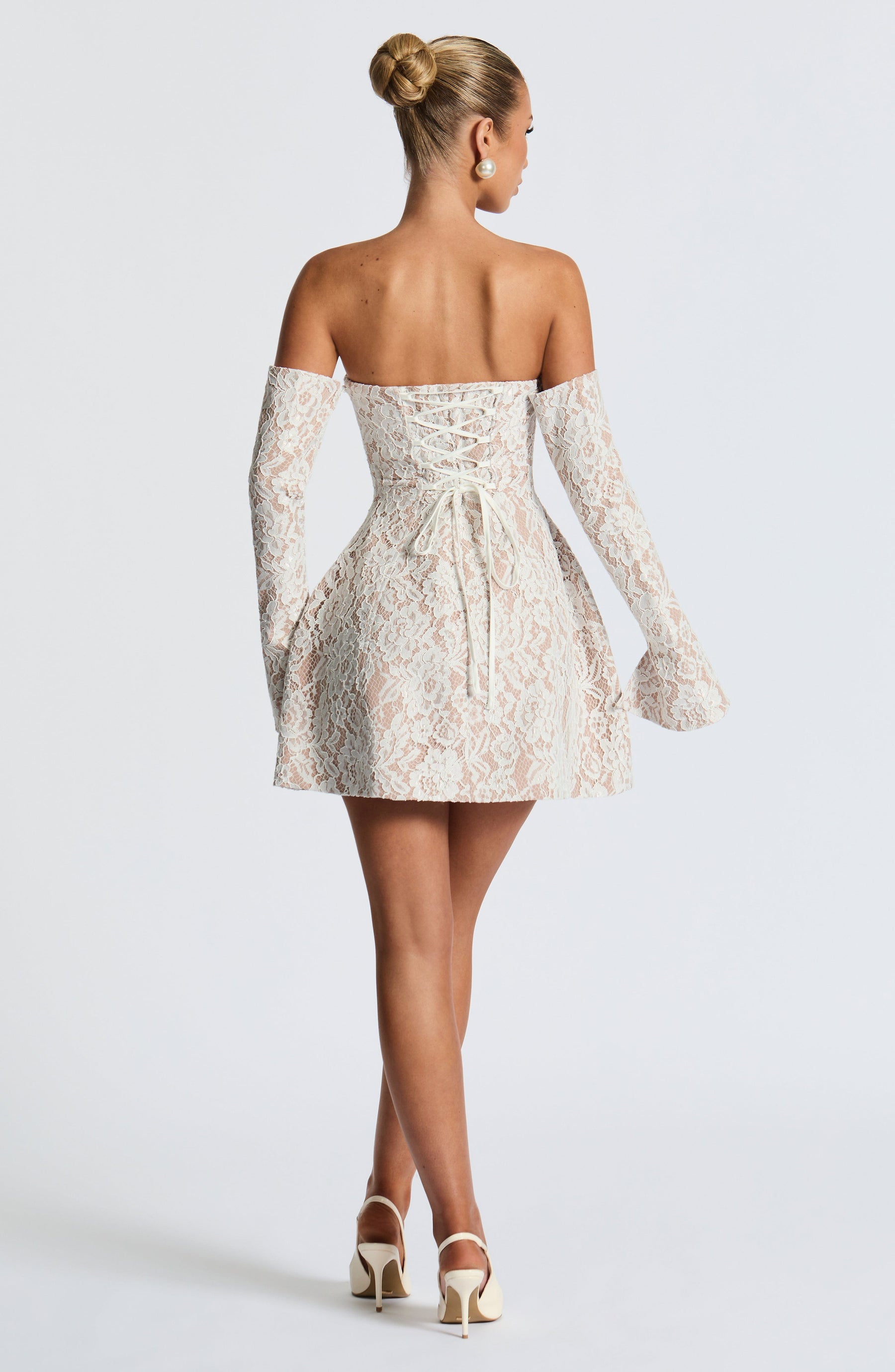 Salone Mini Elbise - Fildişi