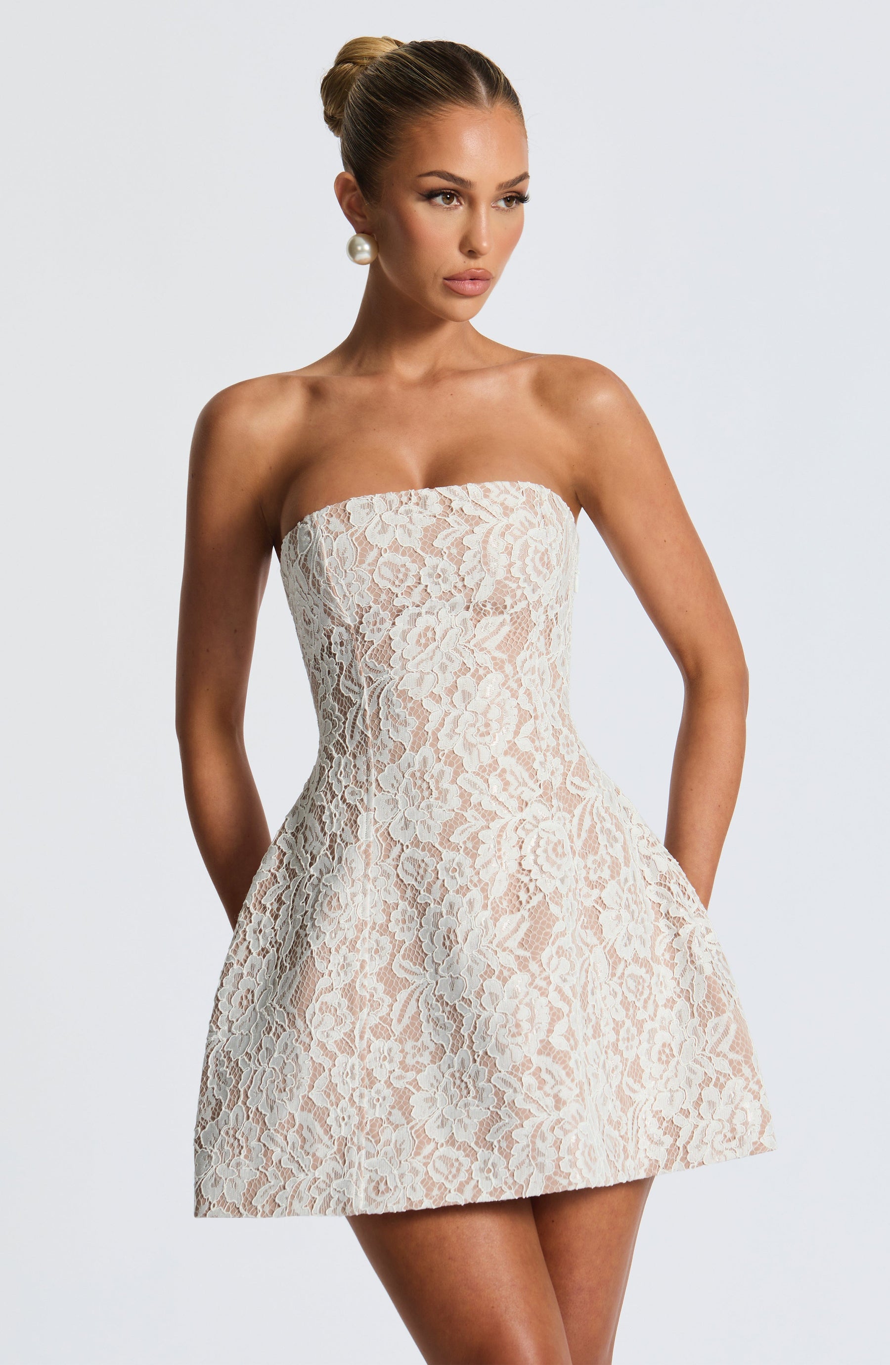Salone Mini Elbise - Fildişi