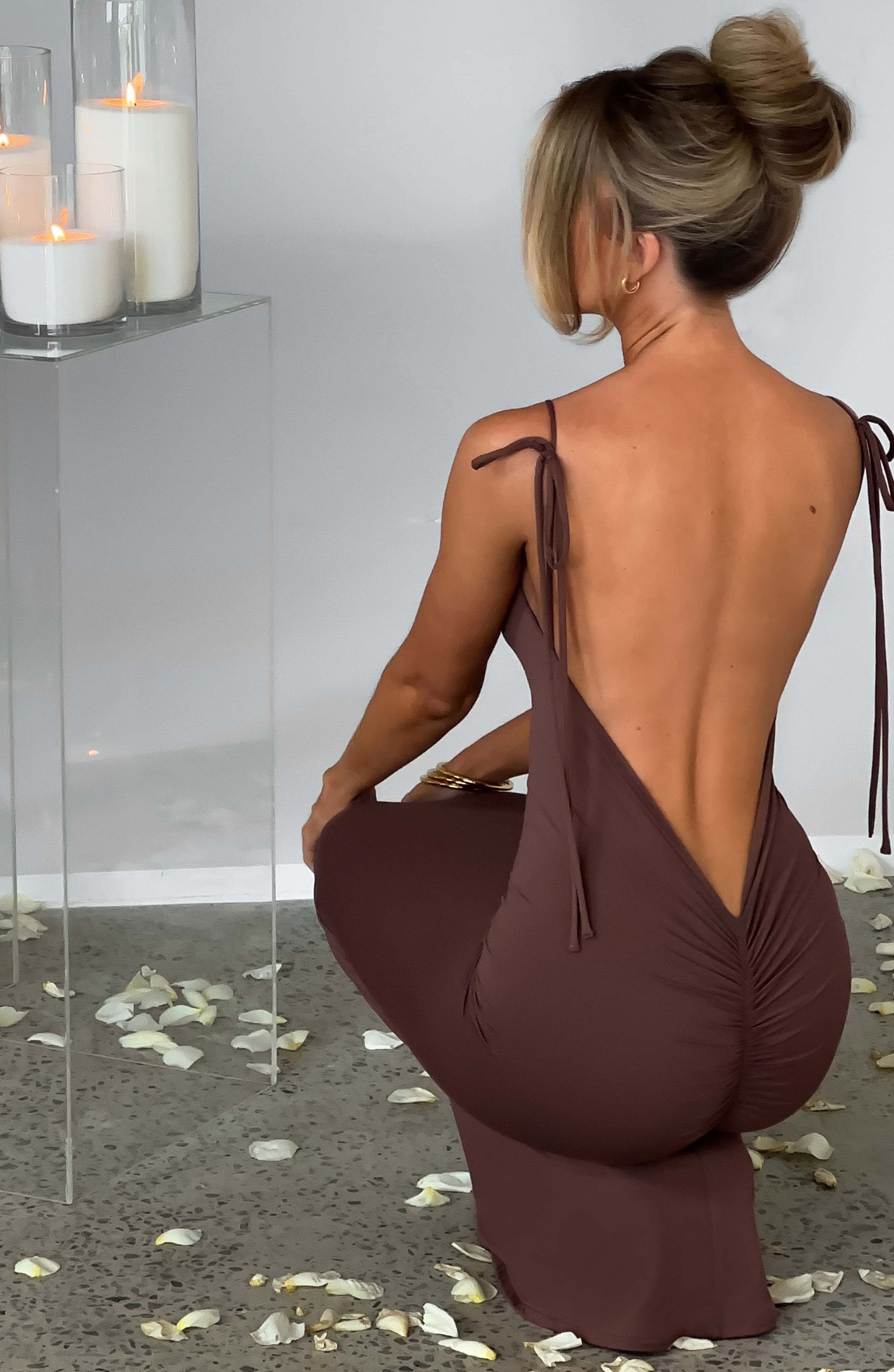 Sanya Maxi Elbise - Çikolata