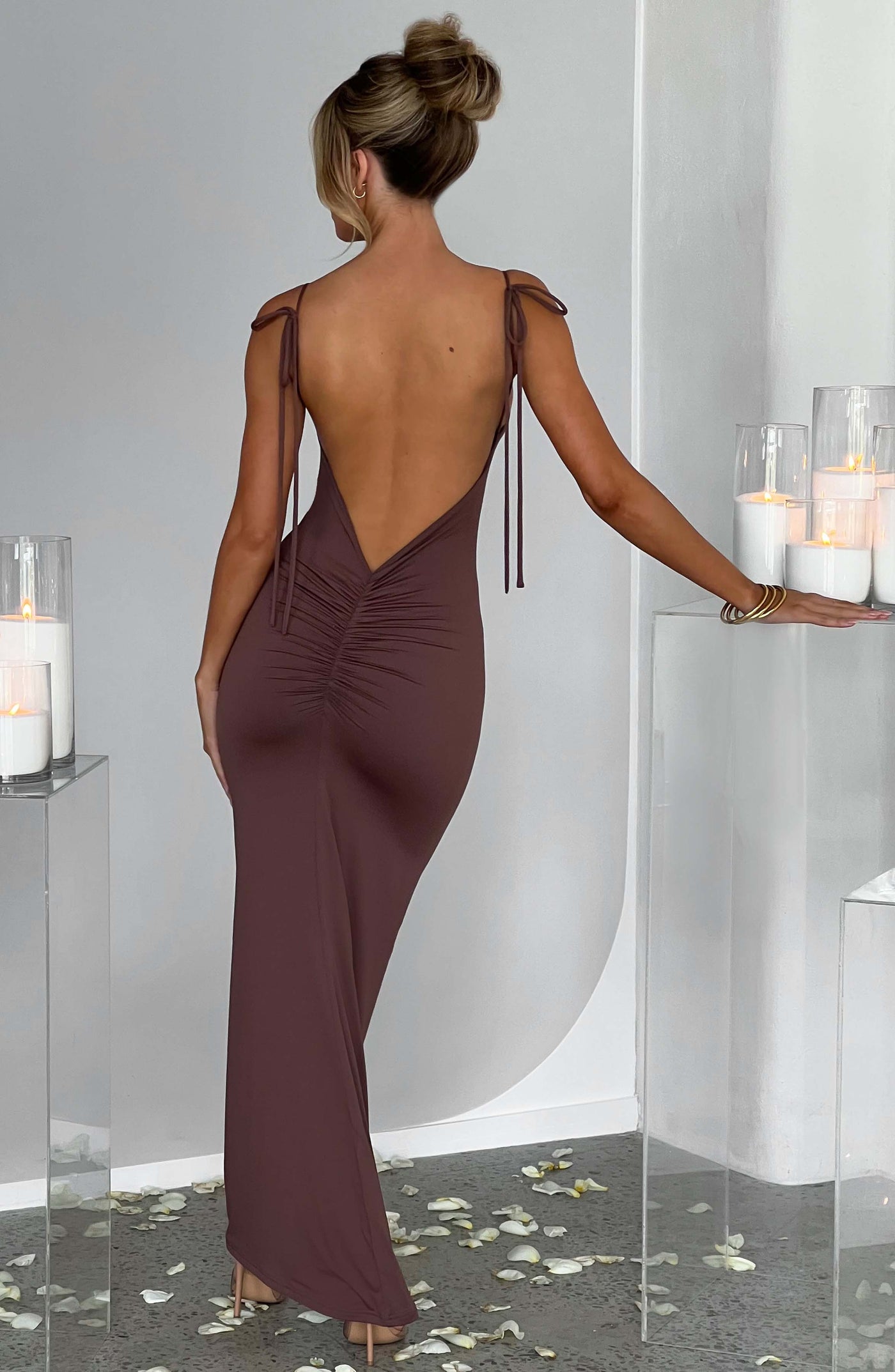 Sanya Maxi Elbise - Çikolata