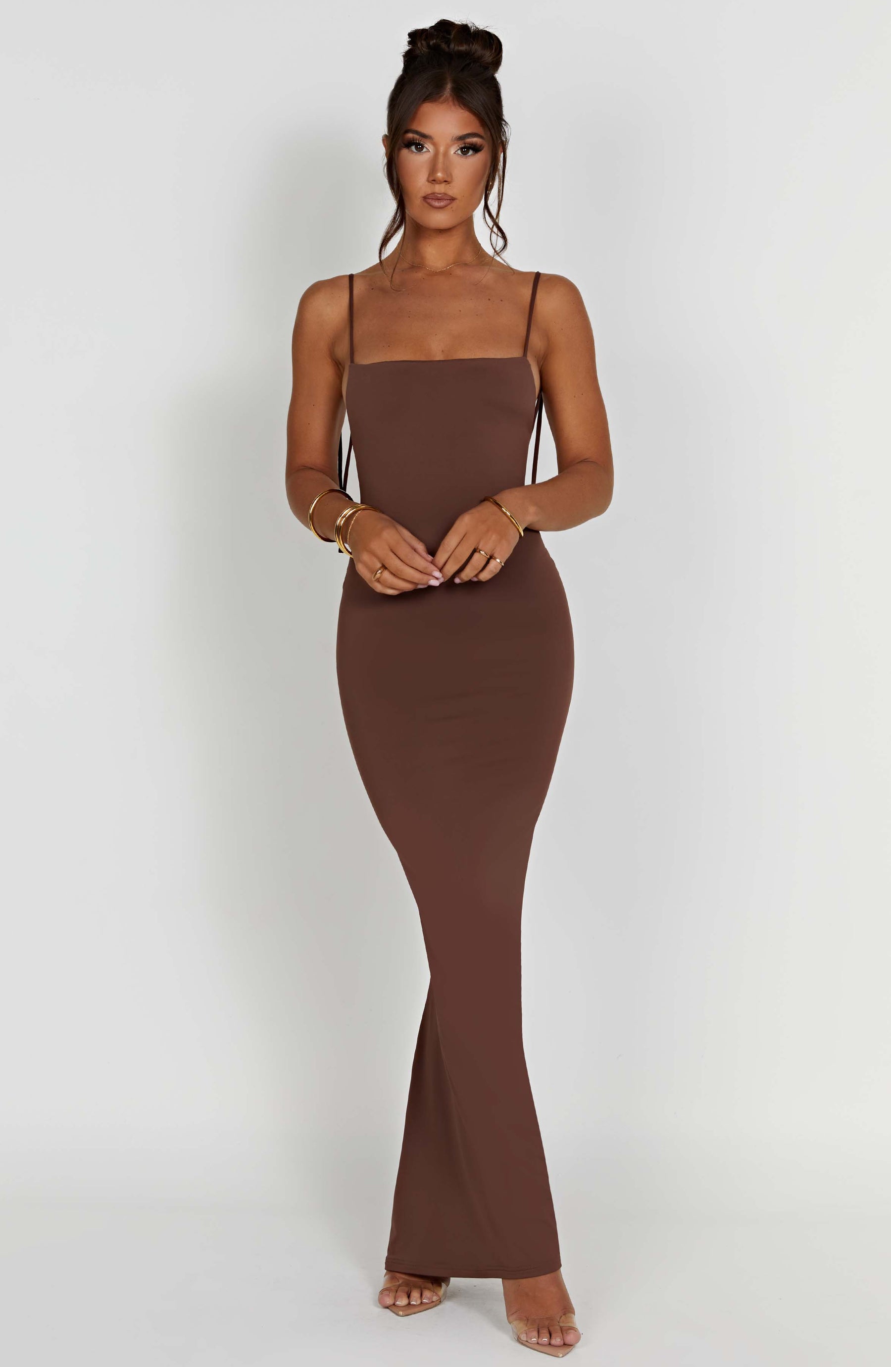 Sanya Maxi Elbise - Çikolata