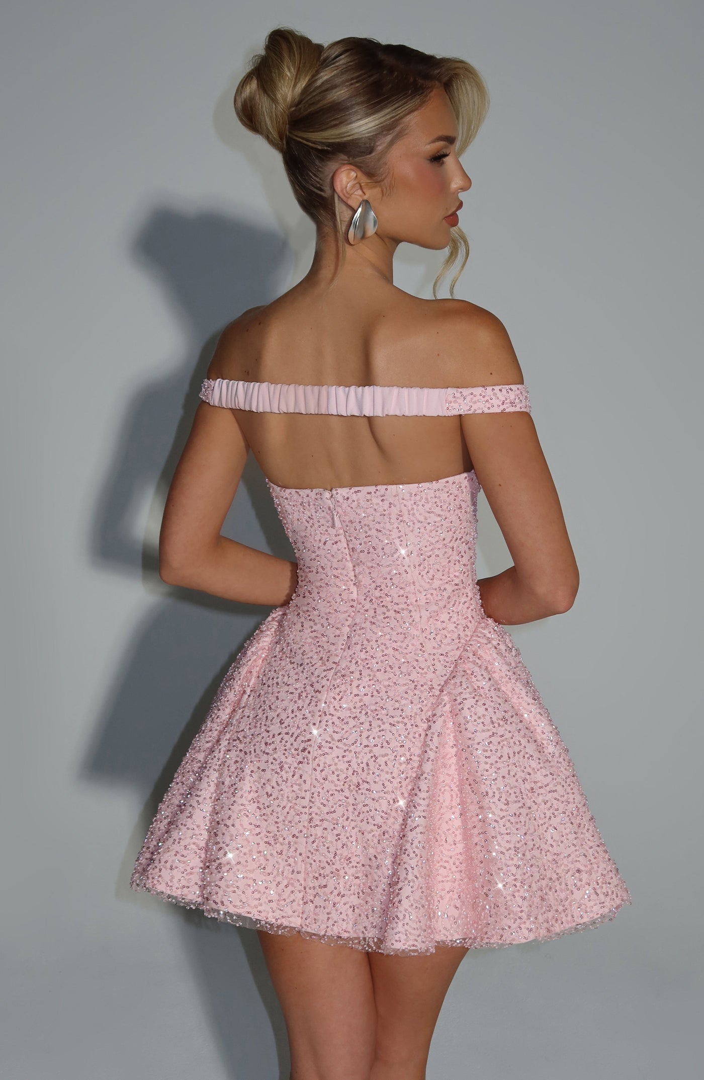 Safir Mini Elbise - Pembe