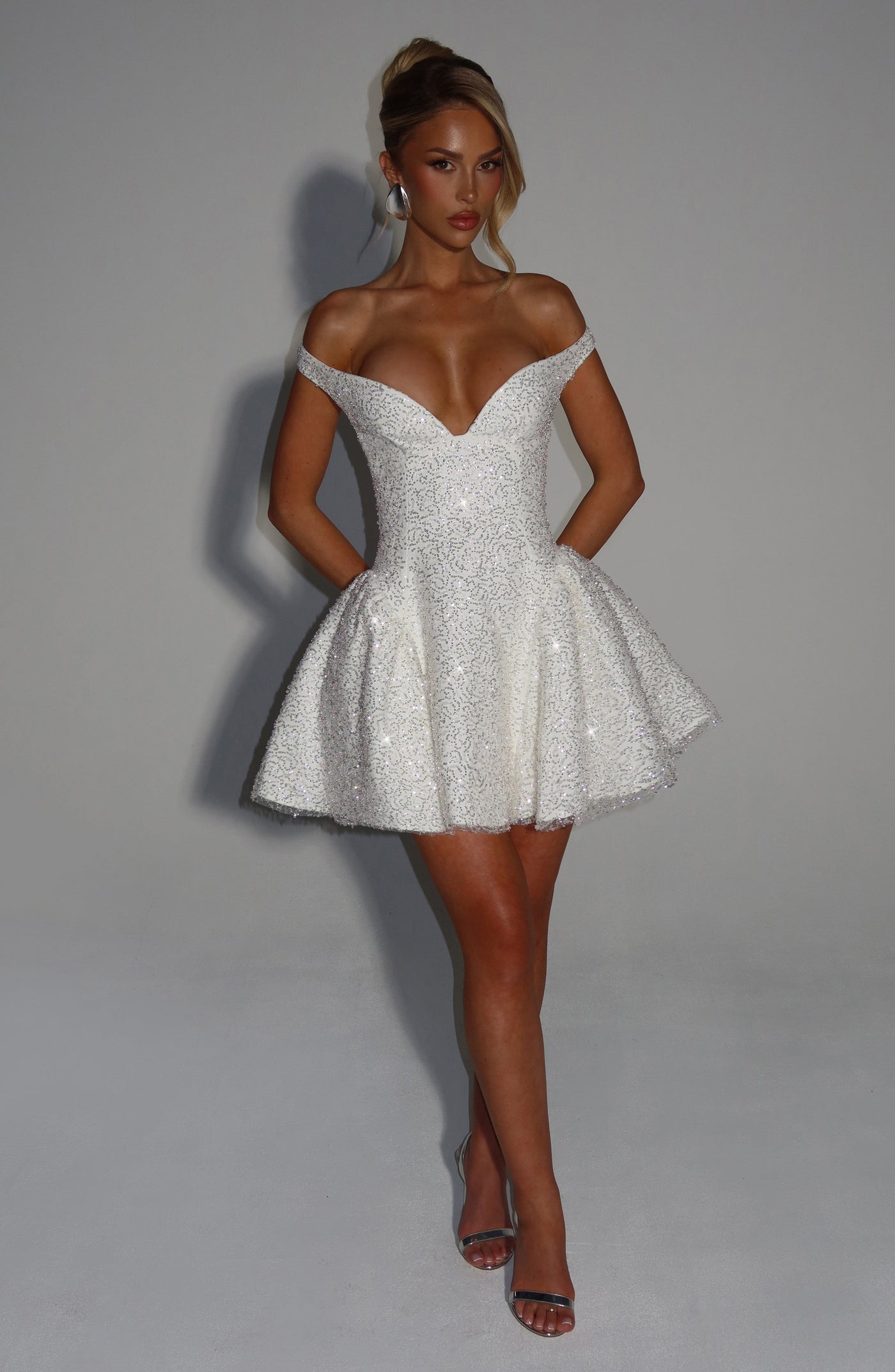 Safir Mini Elbise - Fildişi
