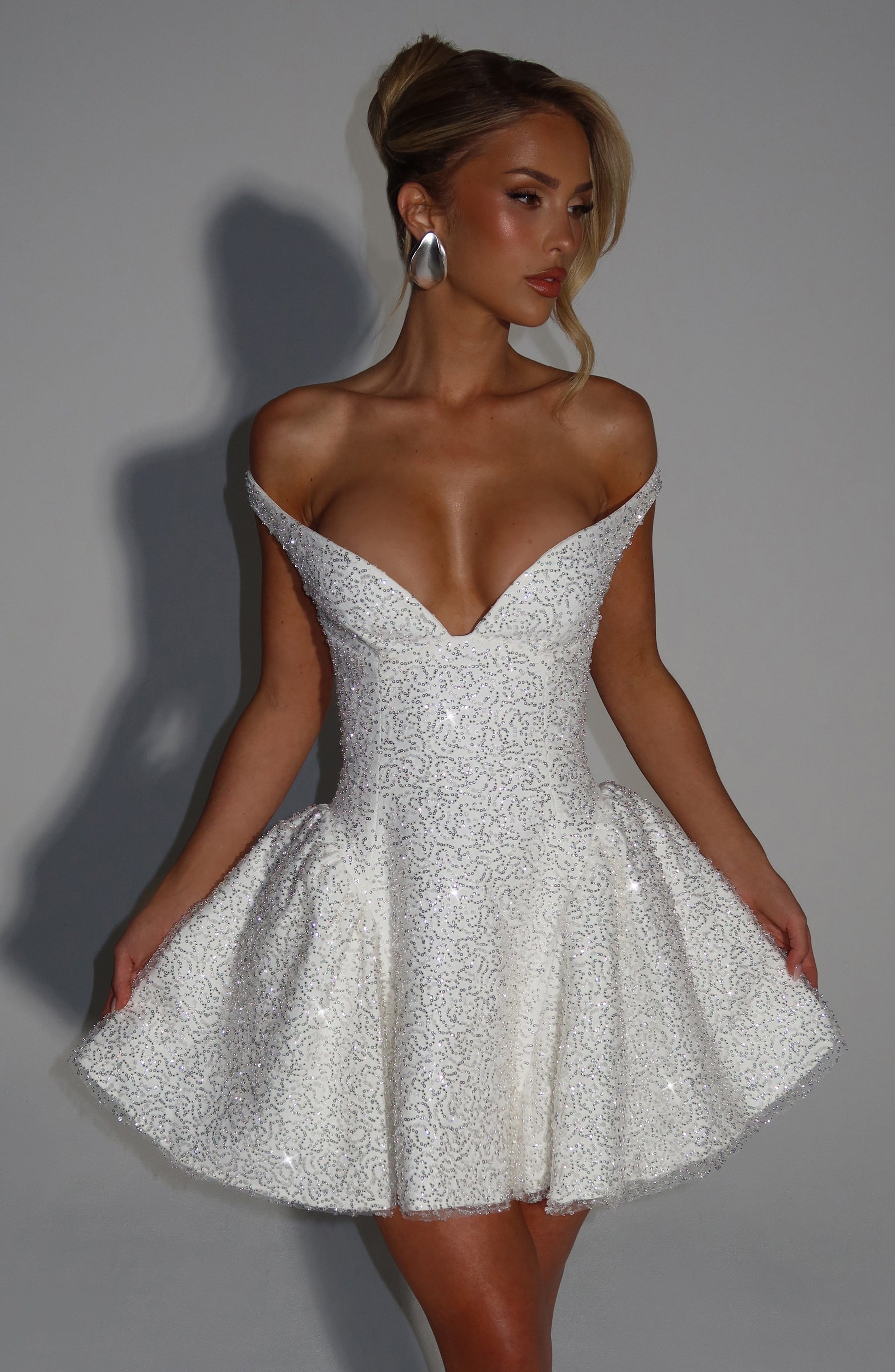 Safir Mini Elbise - Fildişi