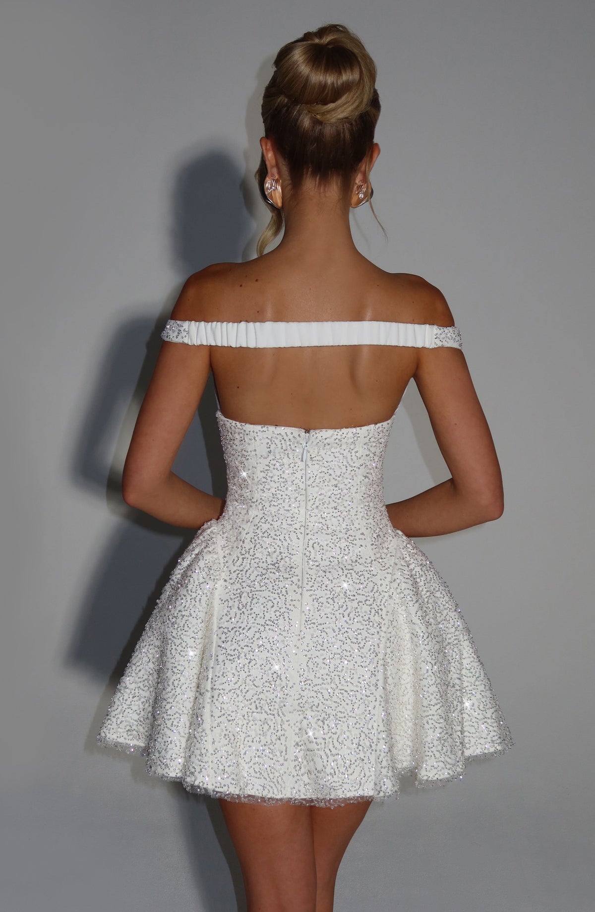Safir Mini Elbise - Fildişi