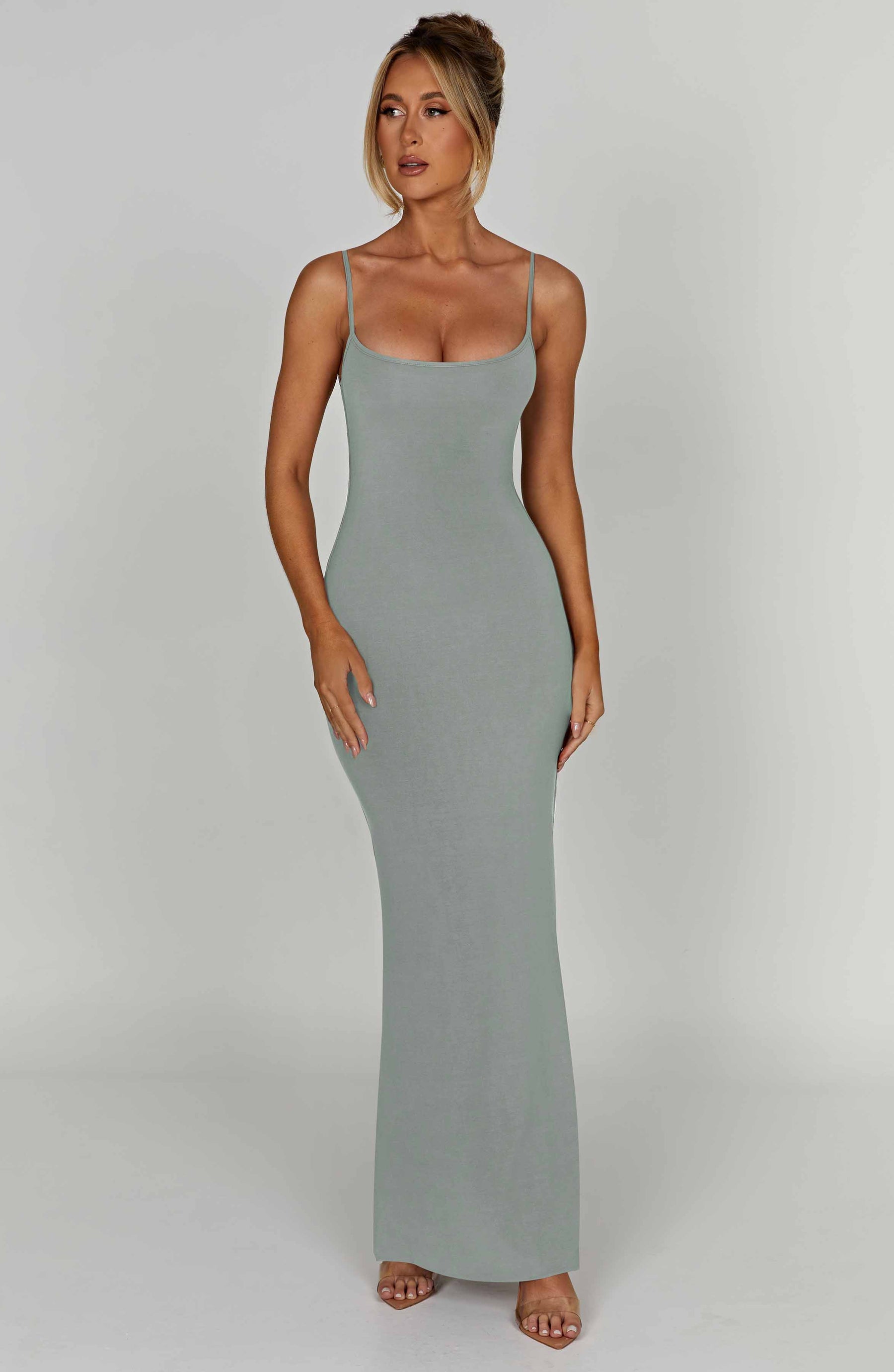Saskia Maxi Elbise - Çelik