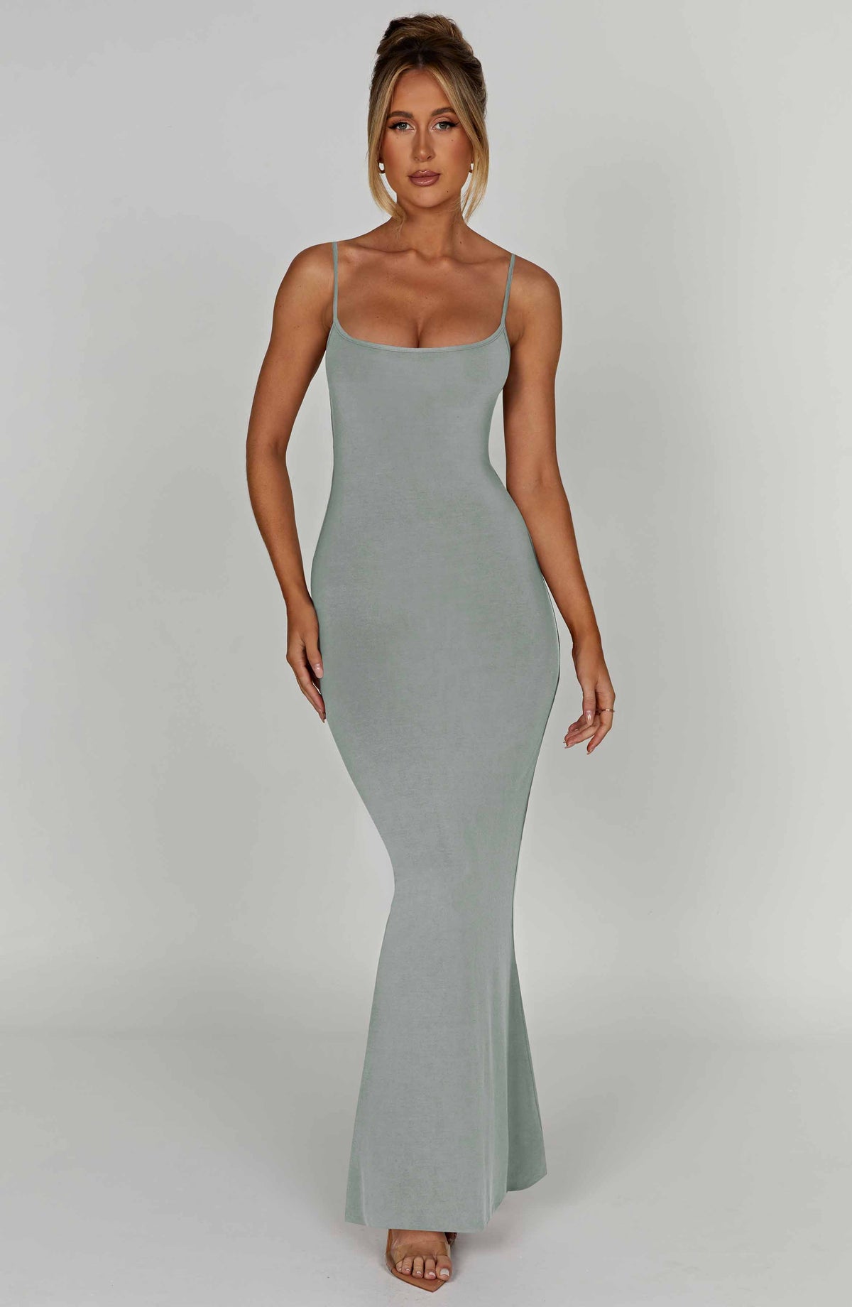 Saskia Maxi Elbise - Çelik