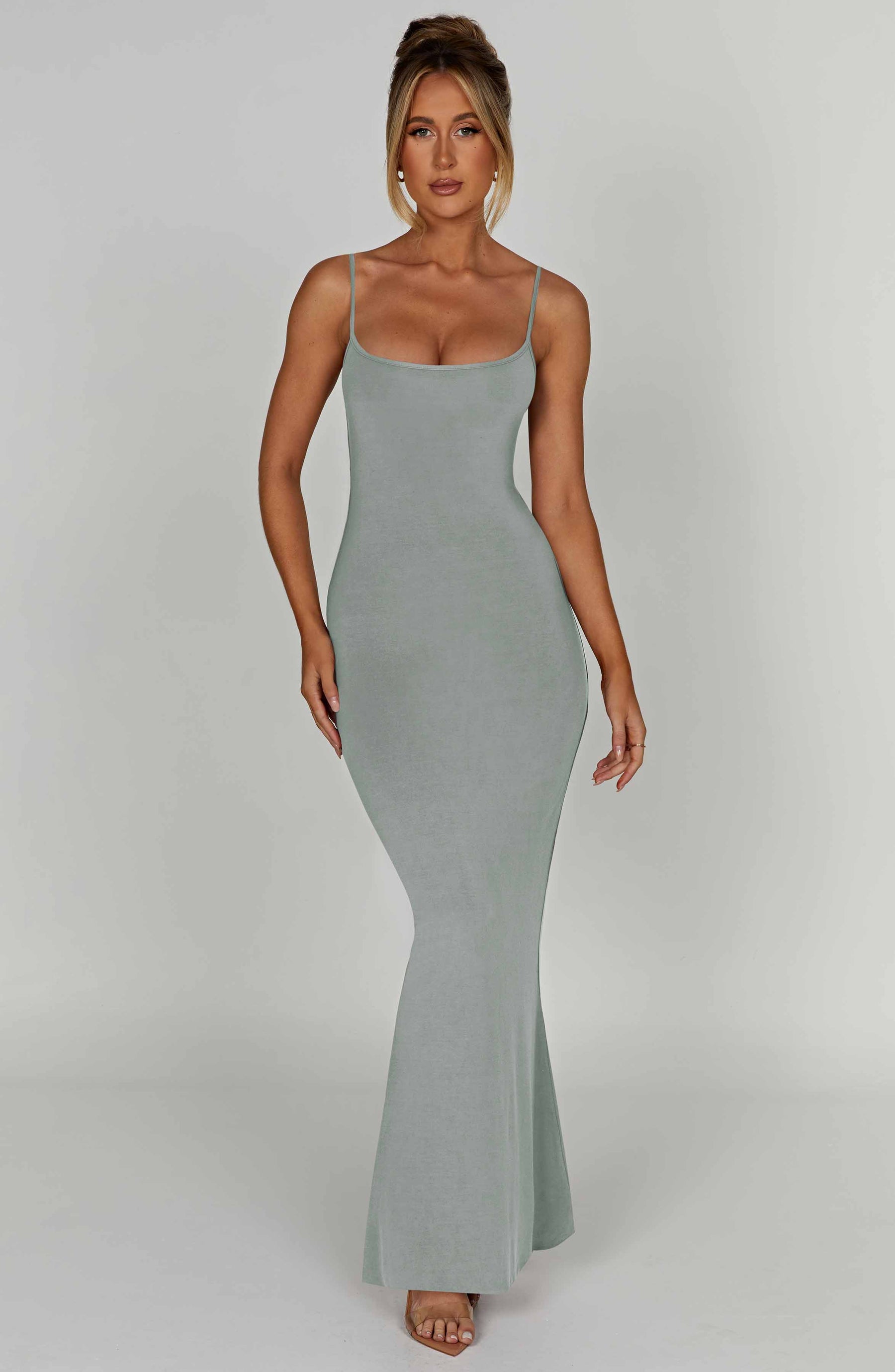 Saskia Maxi Elbise - Çelik