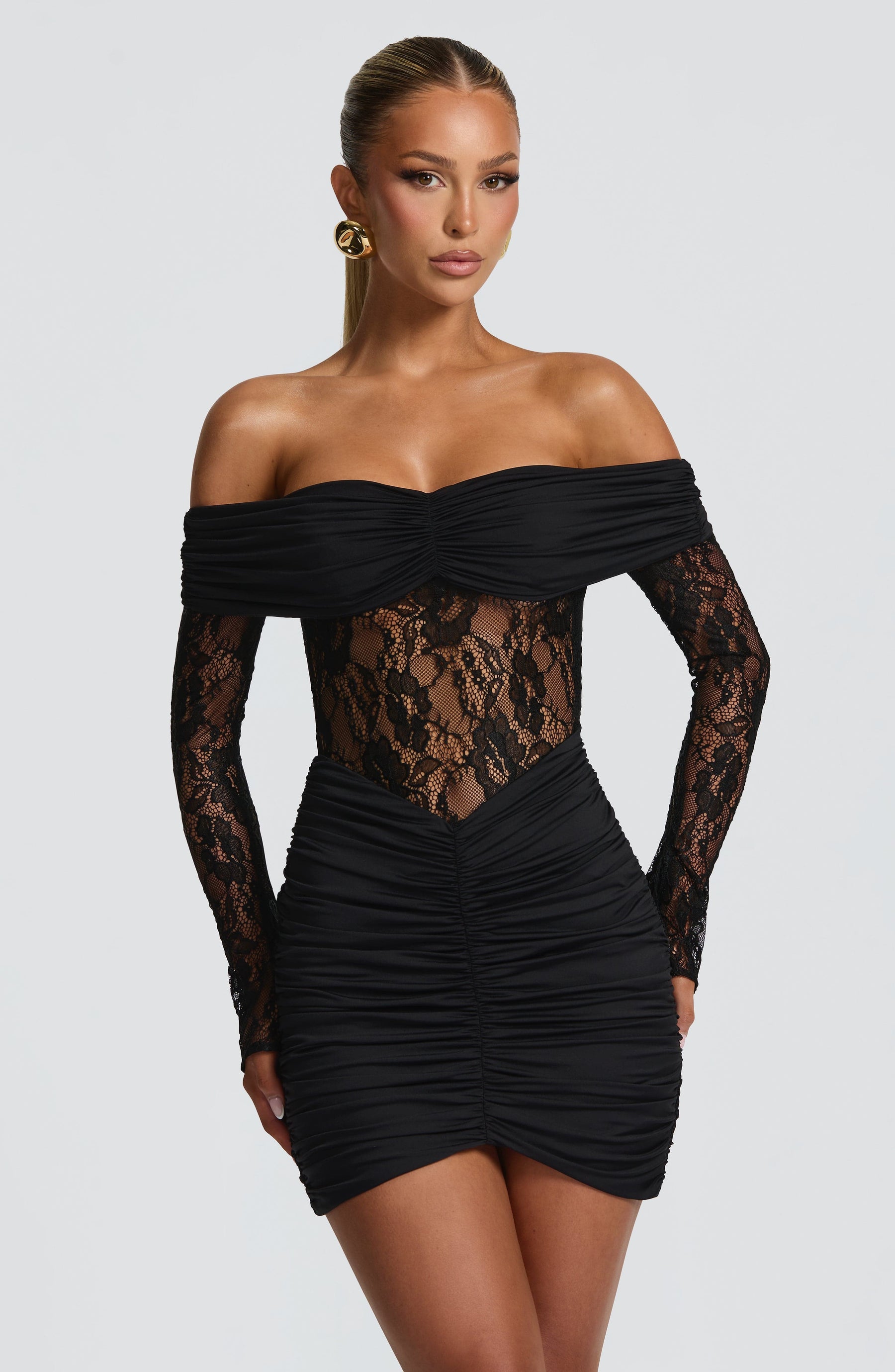 Sauline Mini Elbise - Siyah