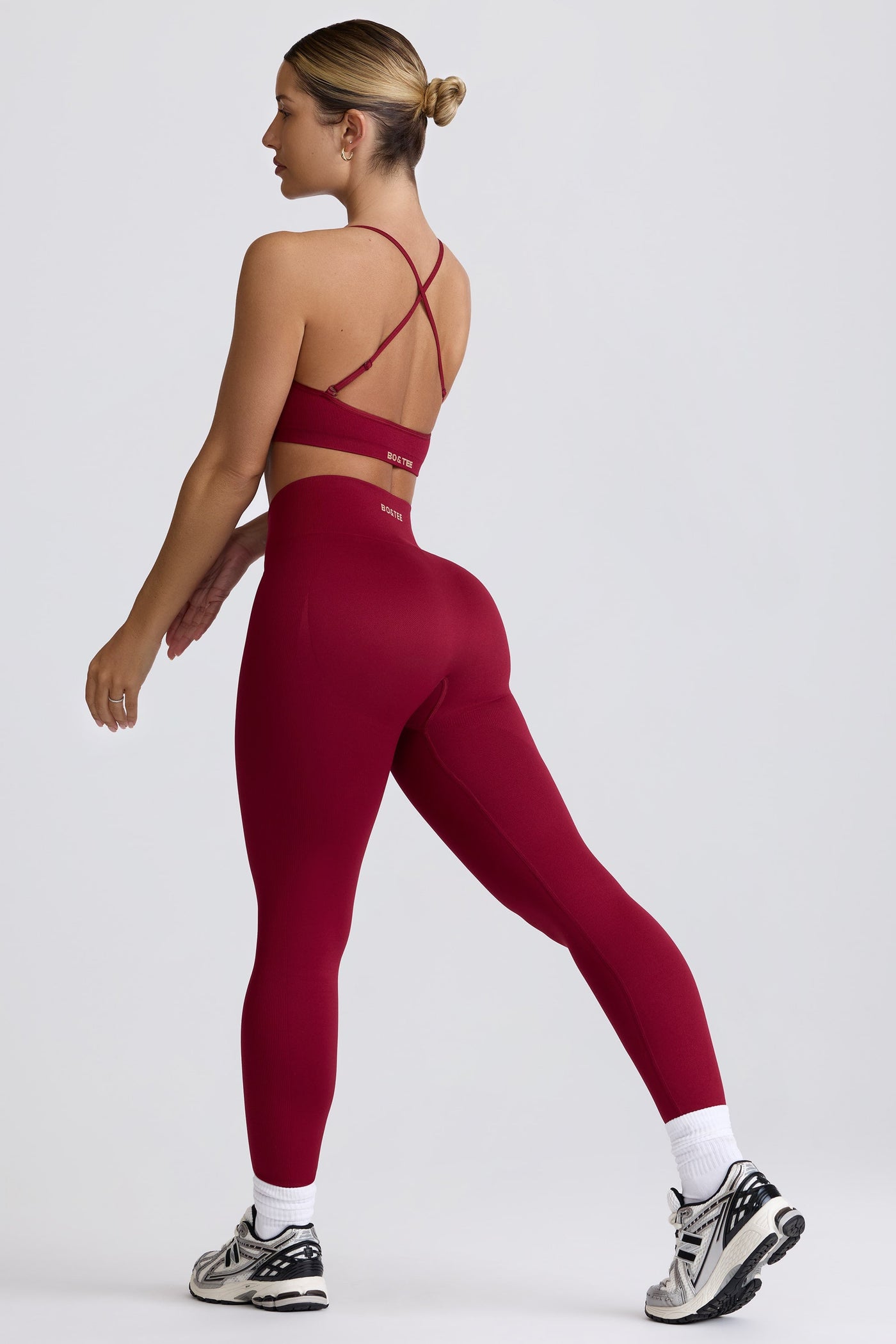 Bordo Renkli Super Sculpt Dikişsiz Tayt