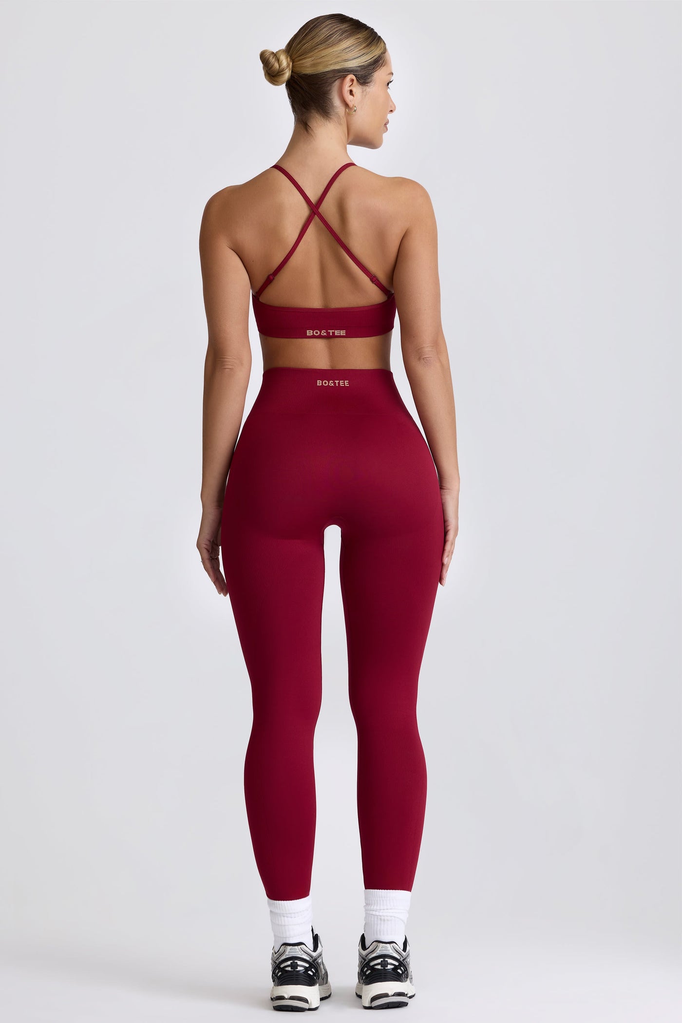 Bordo Renkli Super Sculpt Dikişsiz Tayt