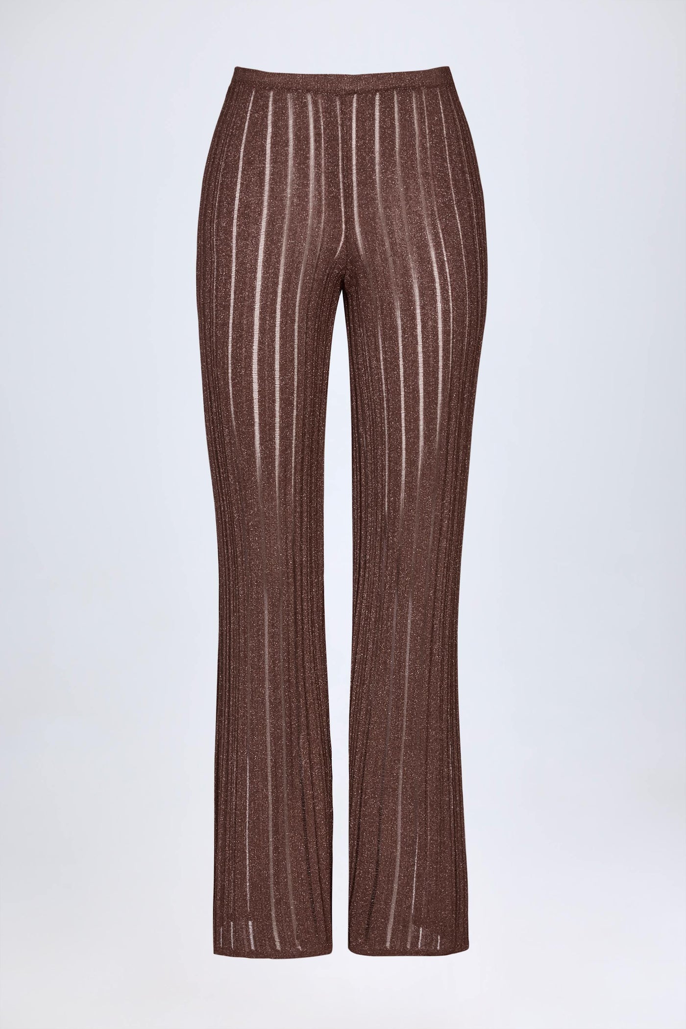 Bronz Renk Orta Bel Geniş Paçalı Pantolon