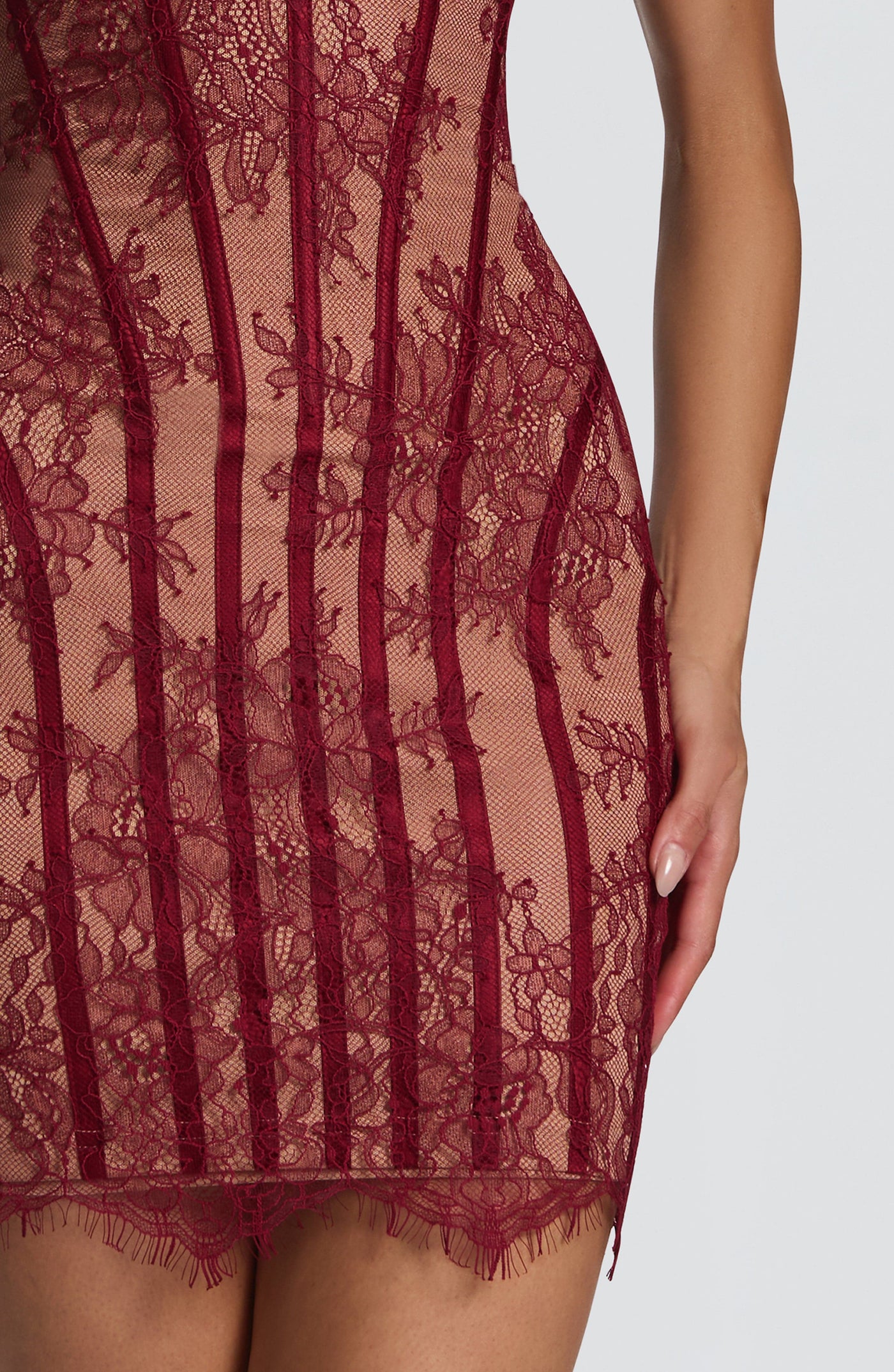 Sian Mini Elbise - Bordo