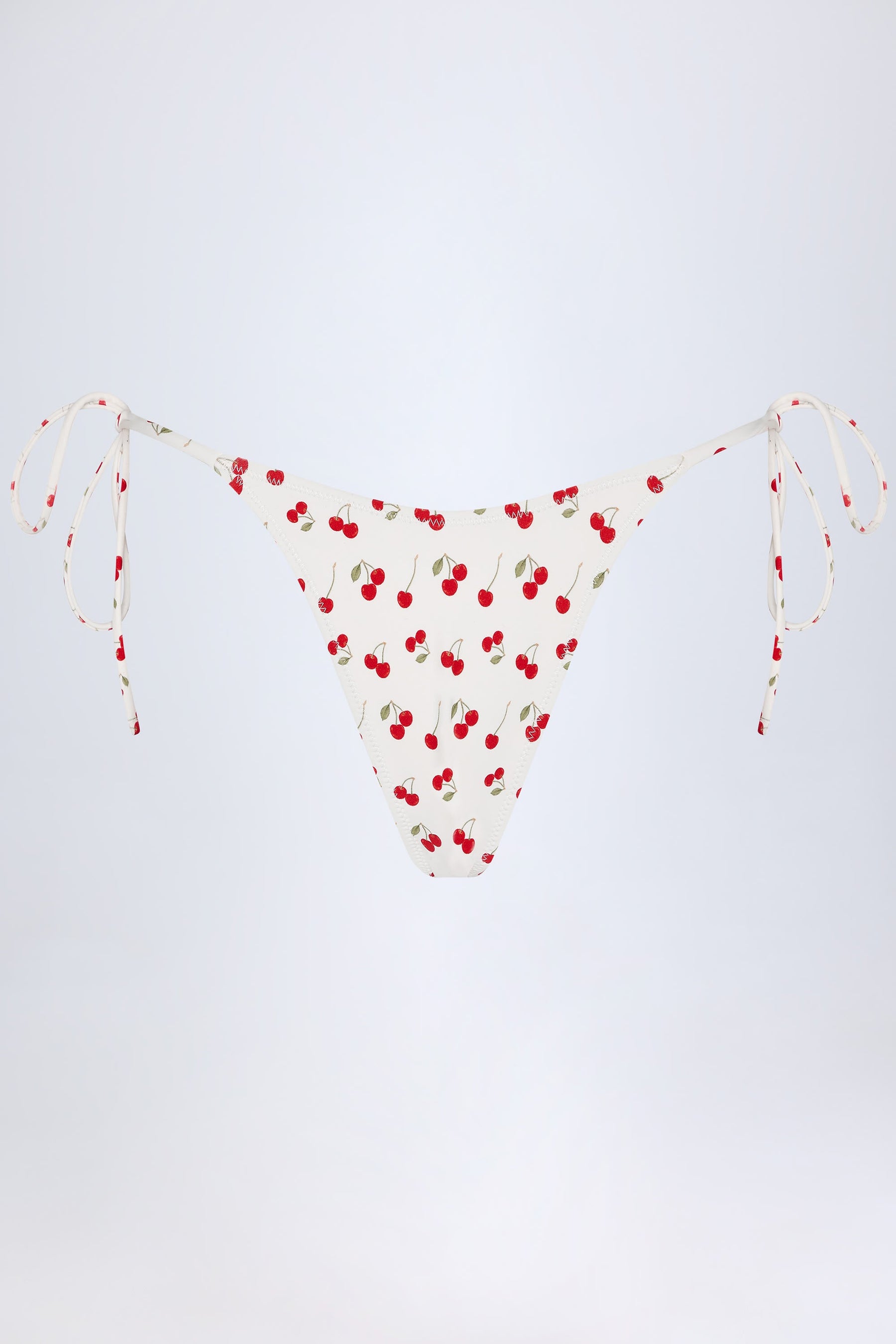 Yandan Bağlamalı, Kiraz Desenli Cesur Bikini Altı