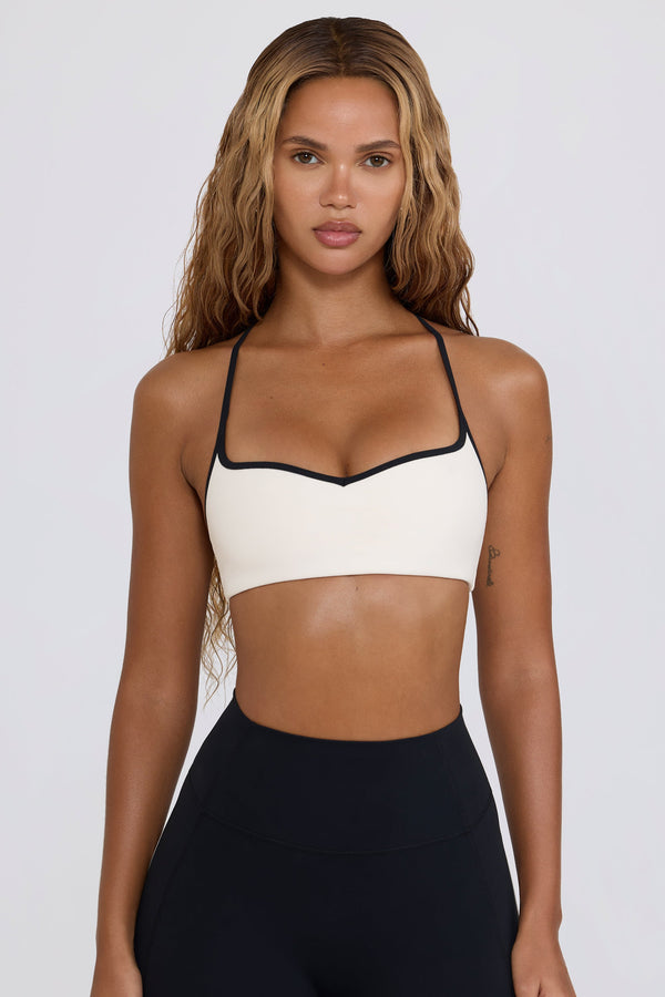 Soft Active Kalp Yaka Spor Sütyeni Beyaz